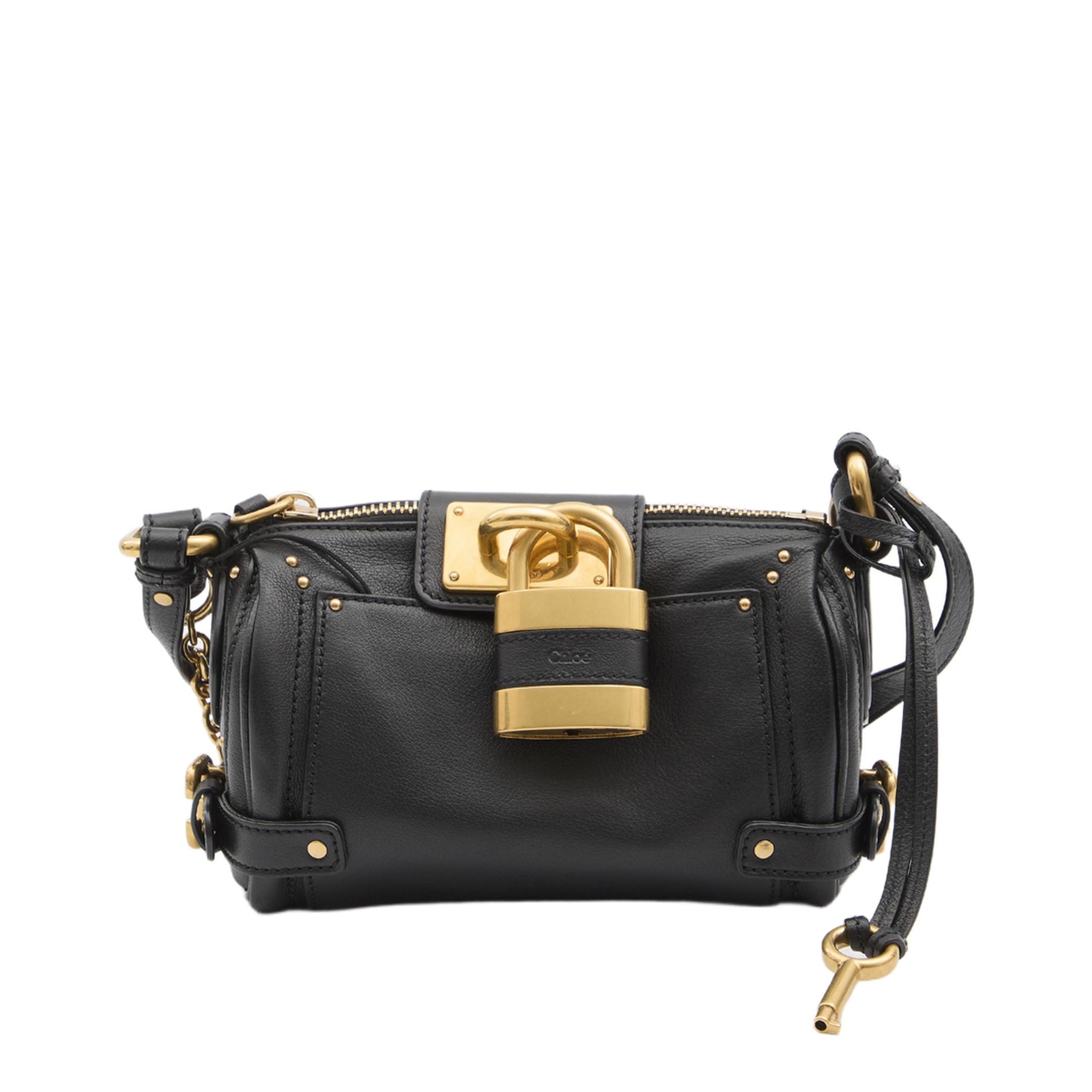 Small Paddington Chain Bag in Grained Leather Black - Image 1