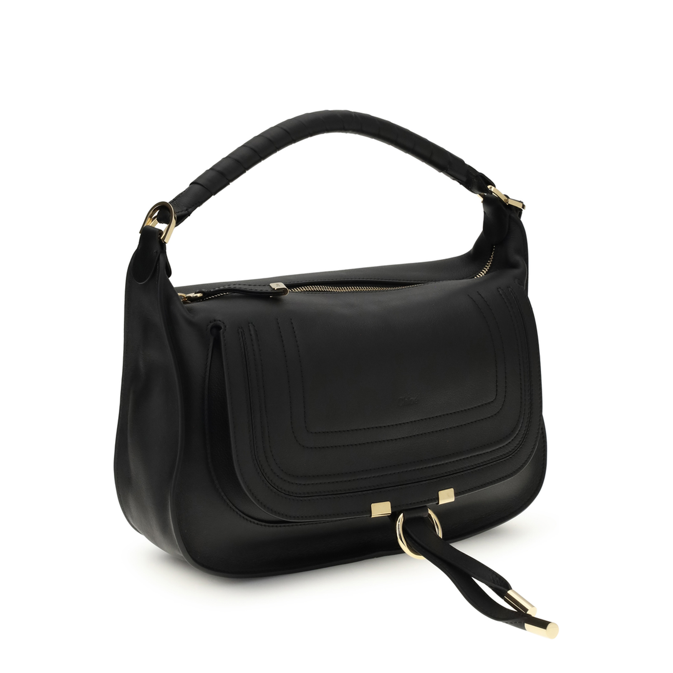 Marcie Small Calf Leather Shoulder Bag - Beige - Image 2