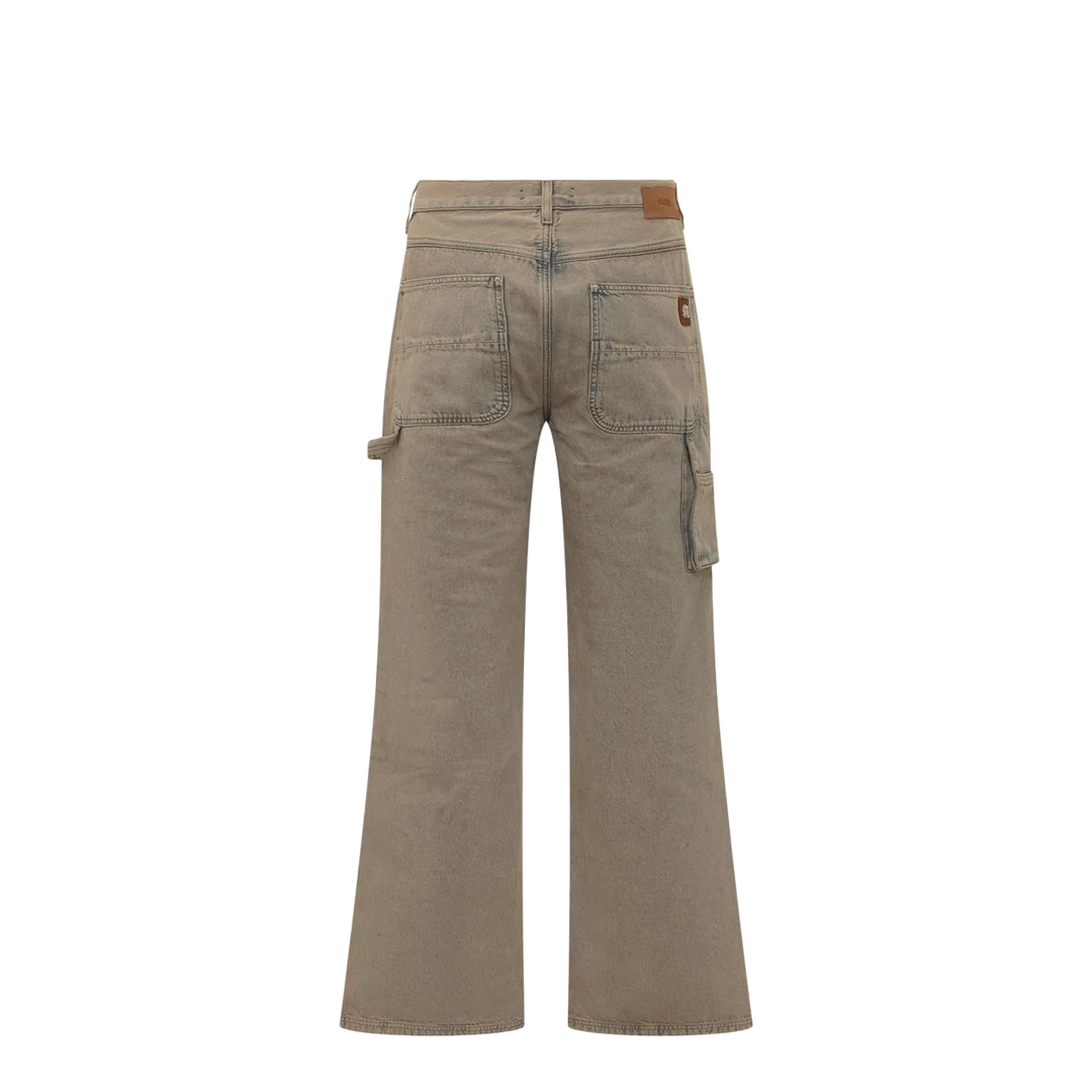 Beige Carpenter Multi-Pocket Denim Jeans - Image 2