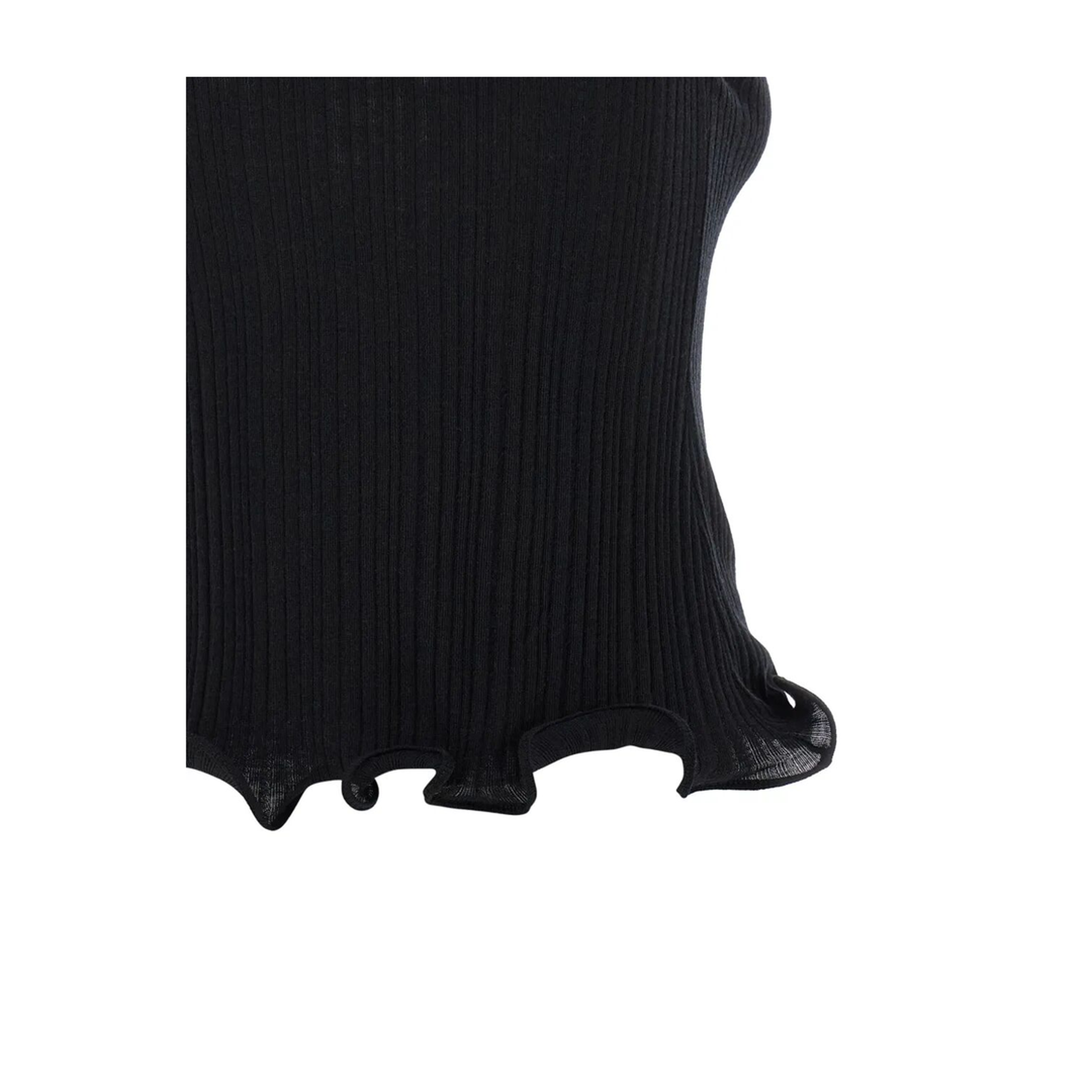 High Neck Fitted Sleeveless Top with Ruffles - Image 3