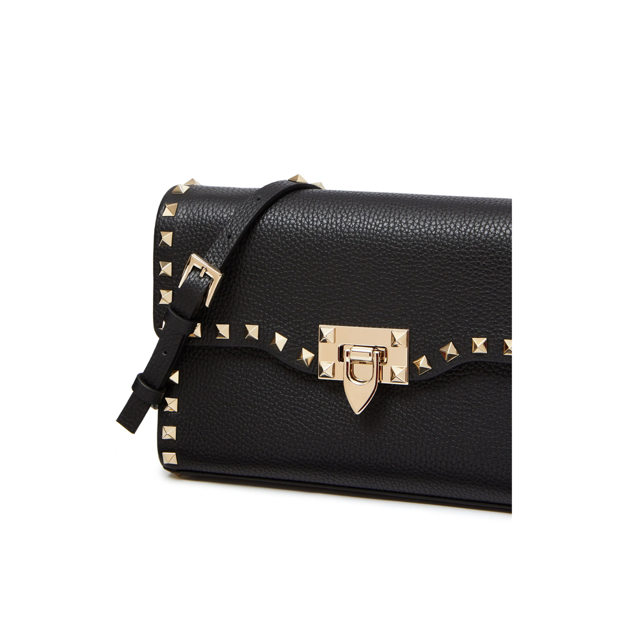 Rockstud Small Calfskin Crossbody - Black - Image 6