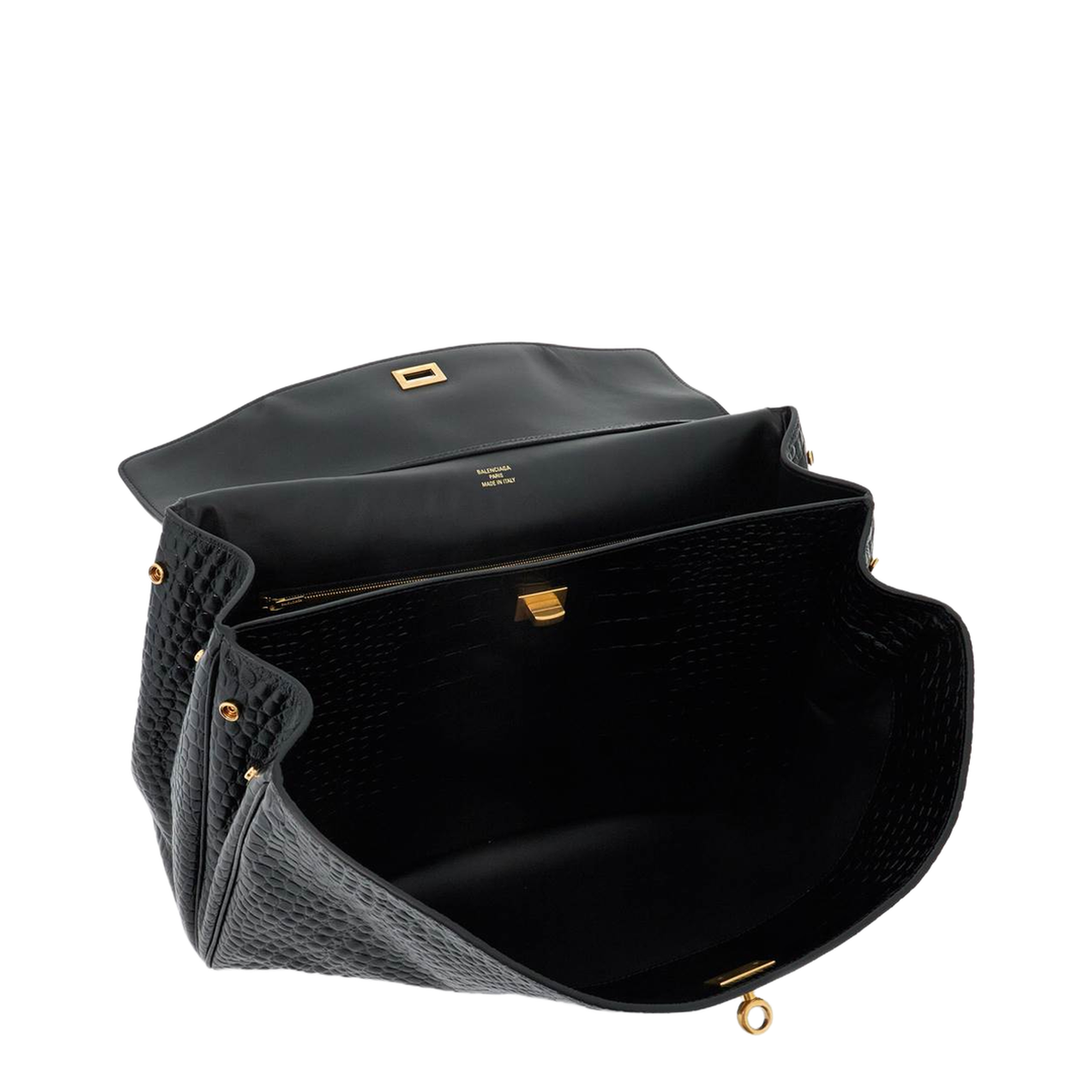 Rodeo Large Calf Leather Handbag - Black - Image 4