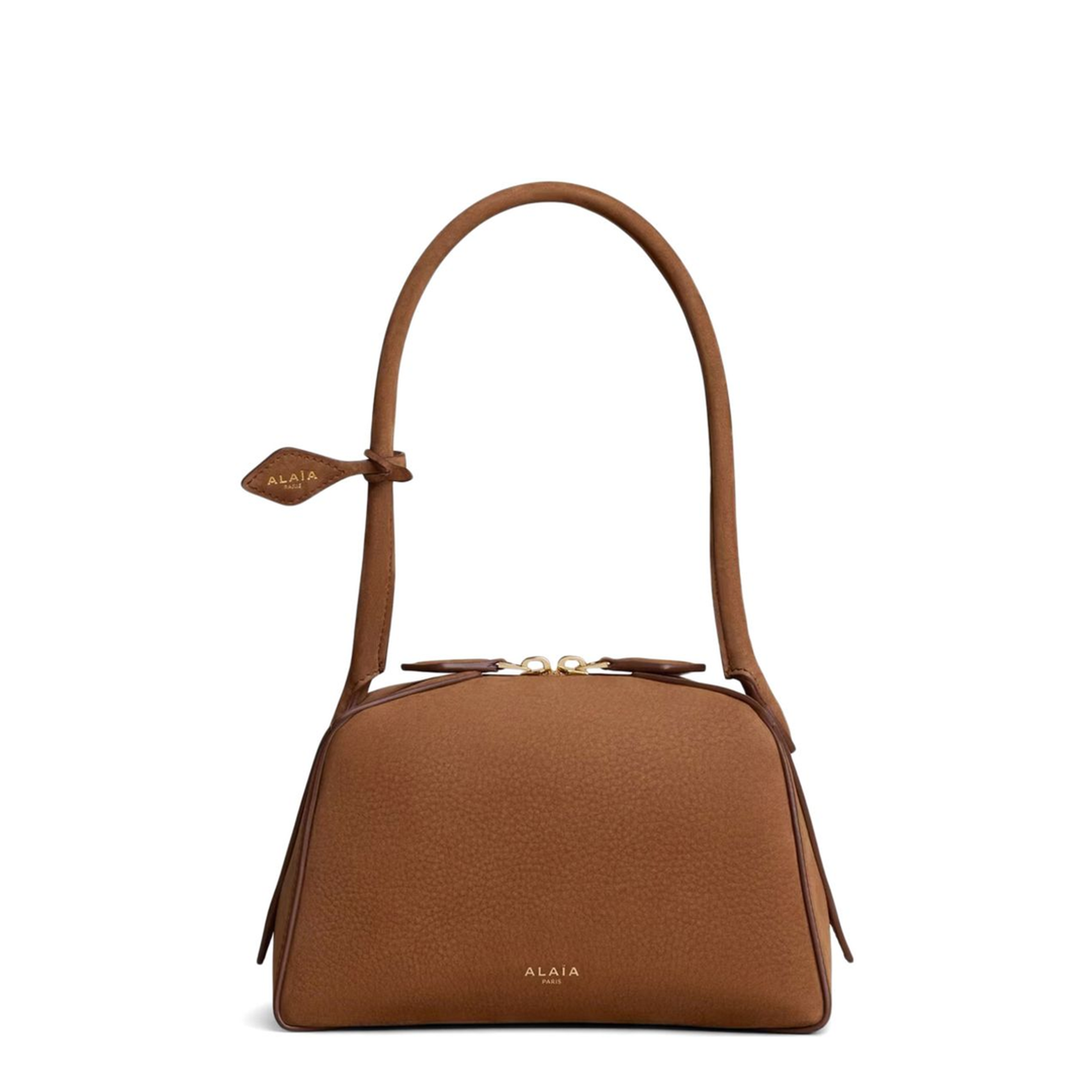 Le Bouledogue Small Nubuck Shoulder Bag - Terre d’Ombre Marron - Image 1