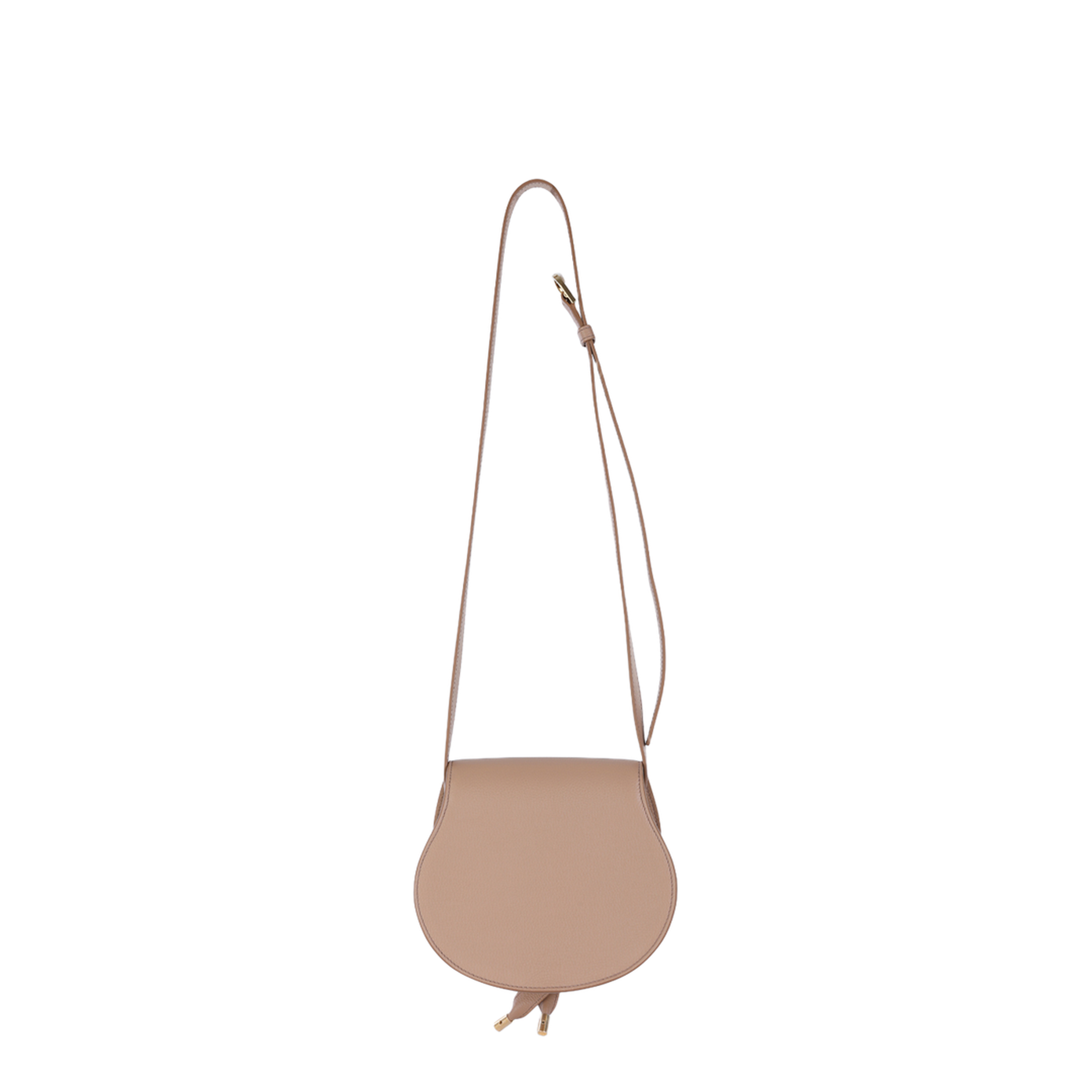 Marcie Small Calfskin Saddle Bag - Light Tan Brown - Image 5