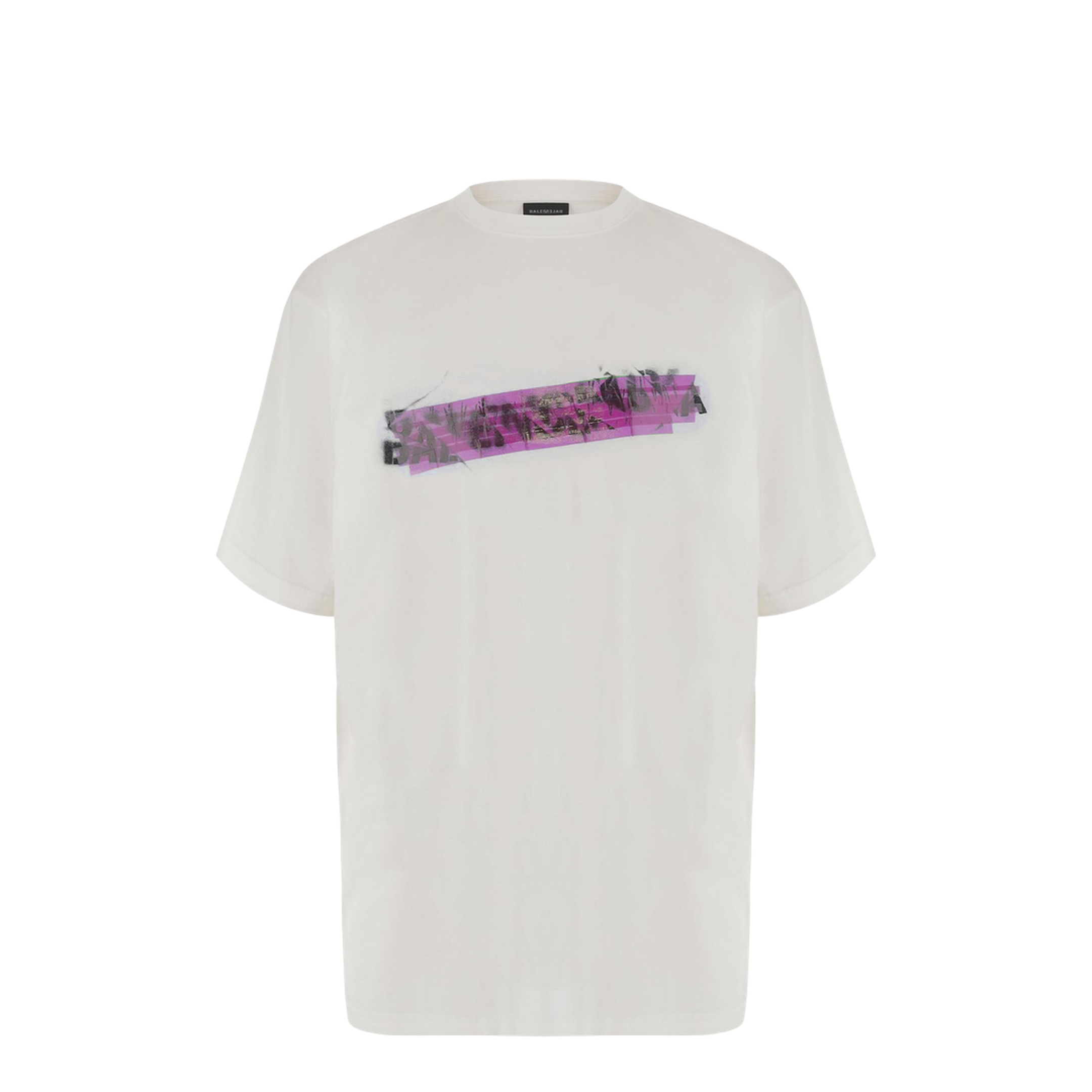 Spray Chopped Back T-Shirt White - Image 1