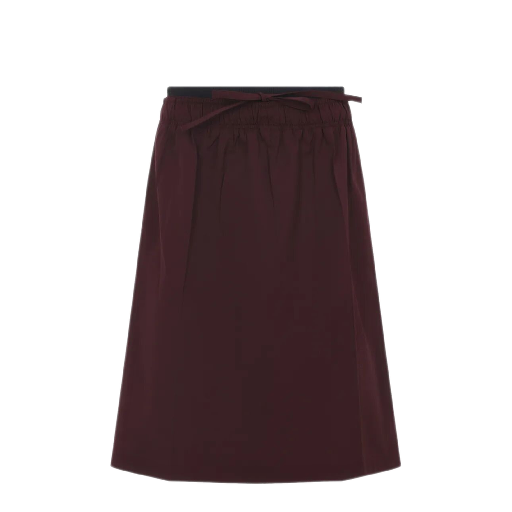 Drawstring Poplin Midi Skirt - Image 1