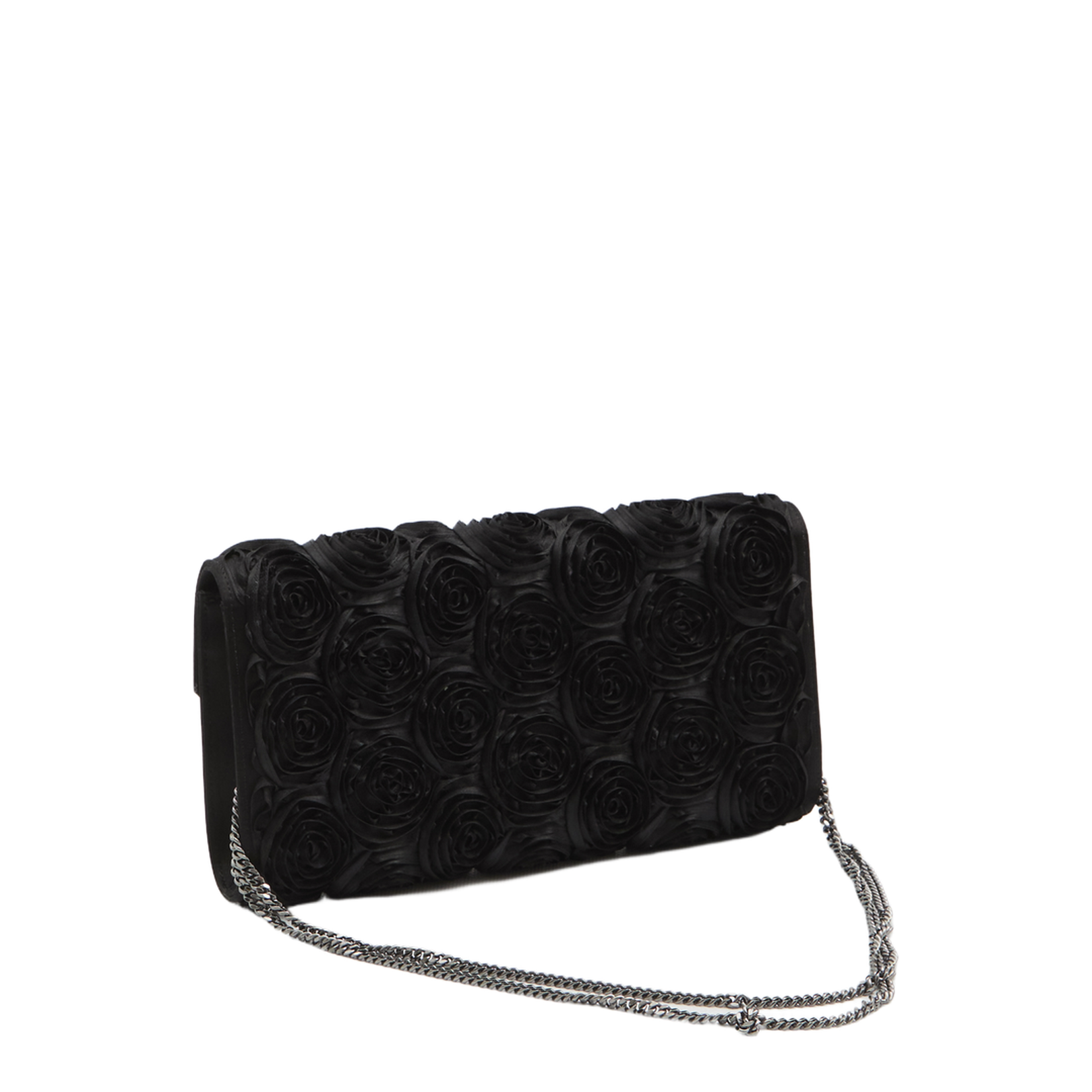 Satin Bag with Crystal Buckle and Rose Detail - Image 2