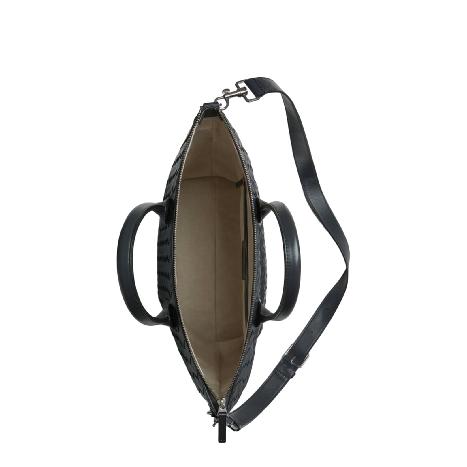 Intrecciato Leather Tote Bags - Black - Image 3