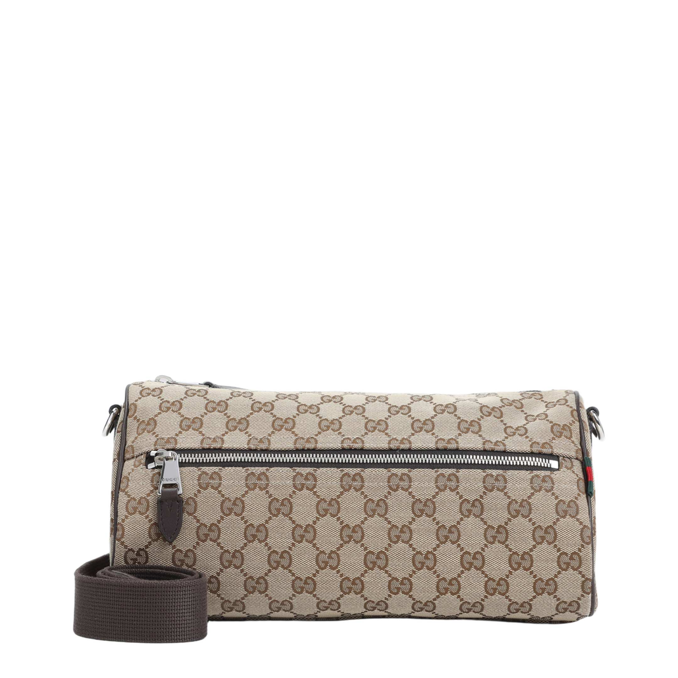 GG Canvas Small Canvas Boston Bag - Beige/Dark Brown - Image 1