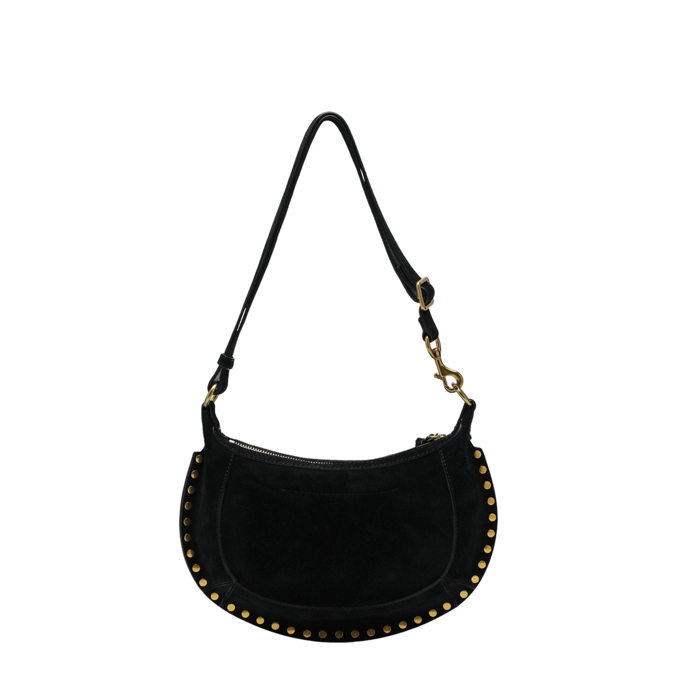 Medium Suede Shoulder Bag - Black - Image 2