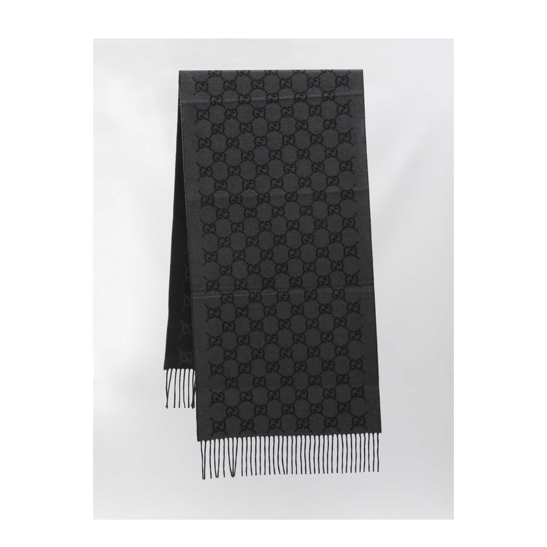 Cashmere Scarf in Dark Grey and Black - Image 1