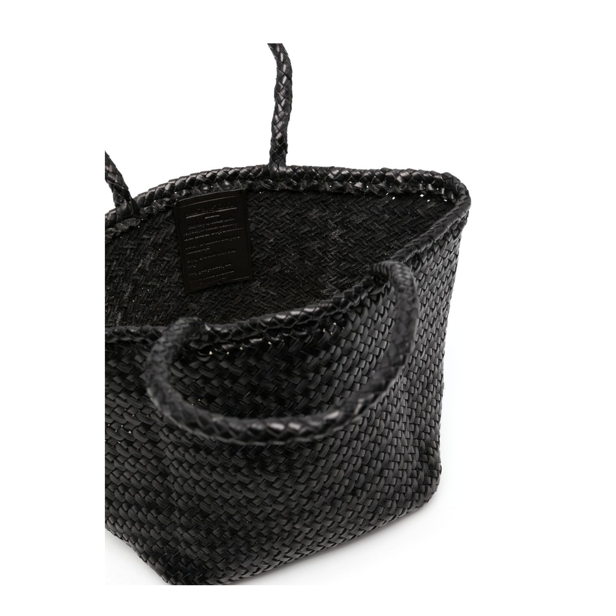 Grace Basket Small Buffalo Calf Leather Top-Handle Bag - Black - Image 3