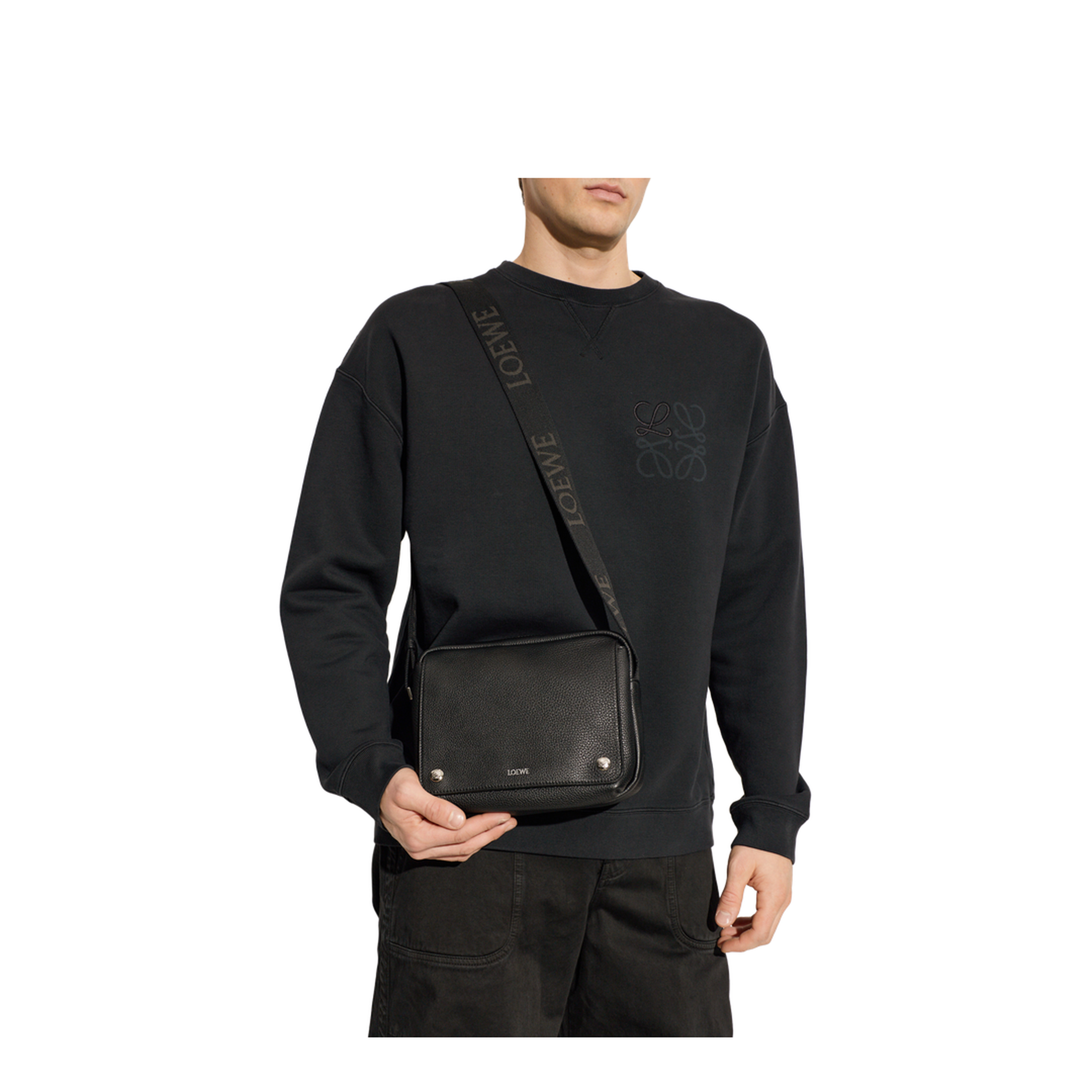 Pebble Medium Calfskin Messenger Bag - Indigo Dye - Image 2