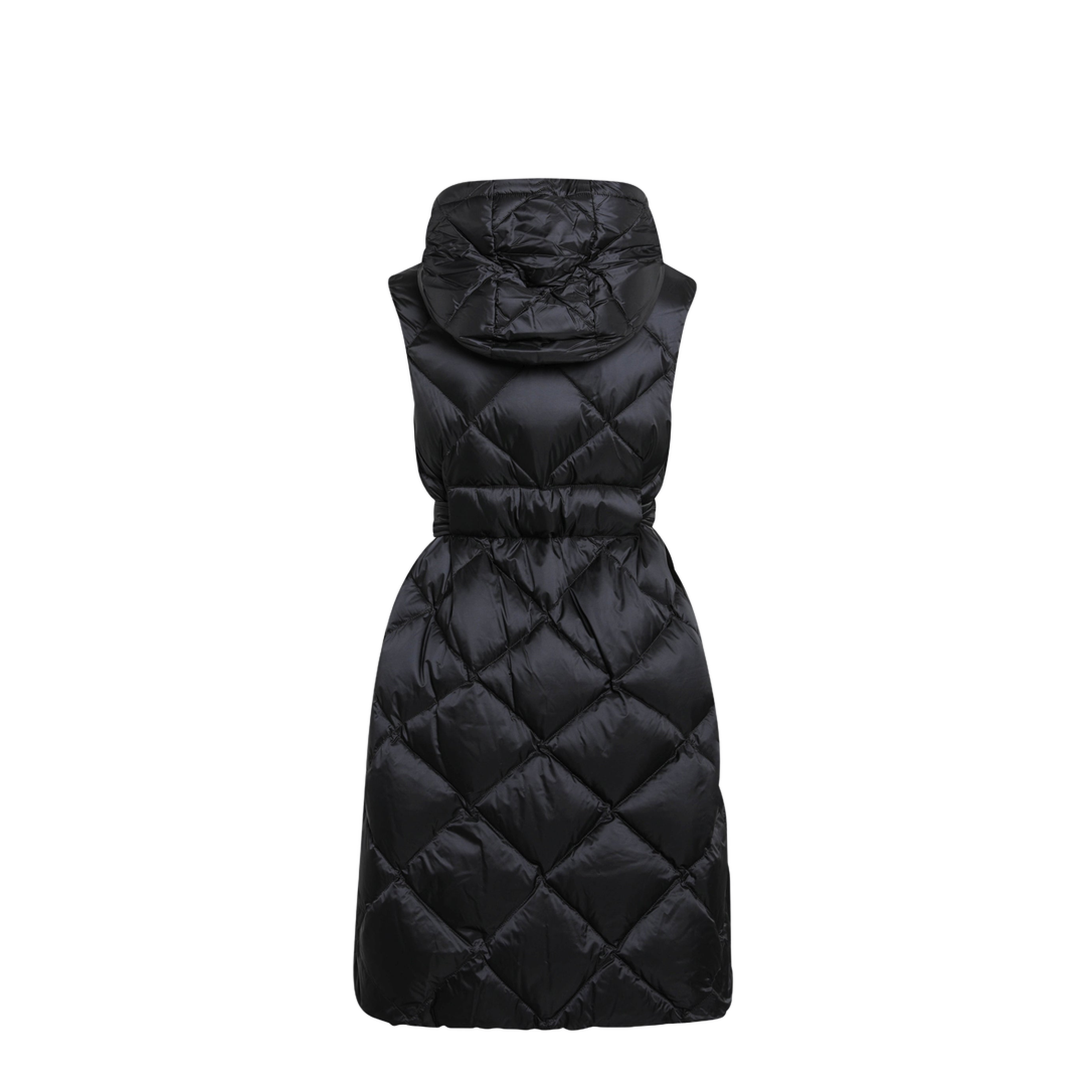 Black Belted Sleeveless Down Jacket - Image 2