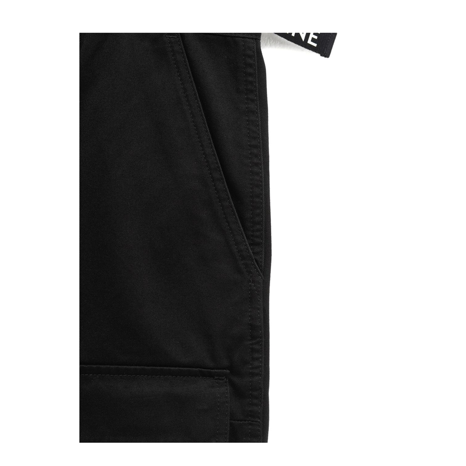 Mid-rise Black Cotton Cargo Shorts - Image 2