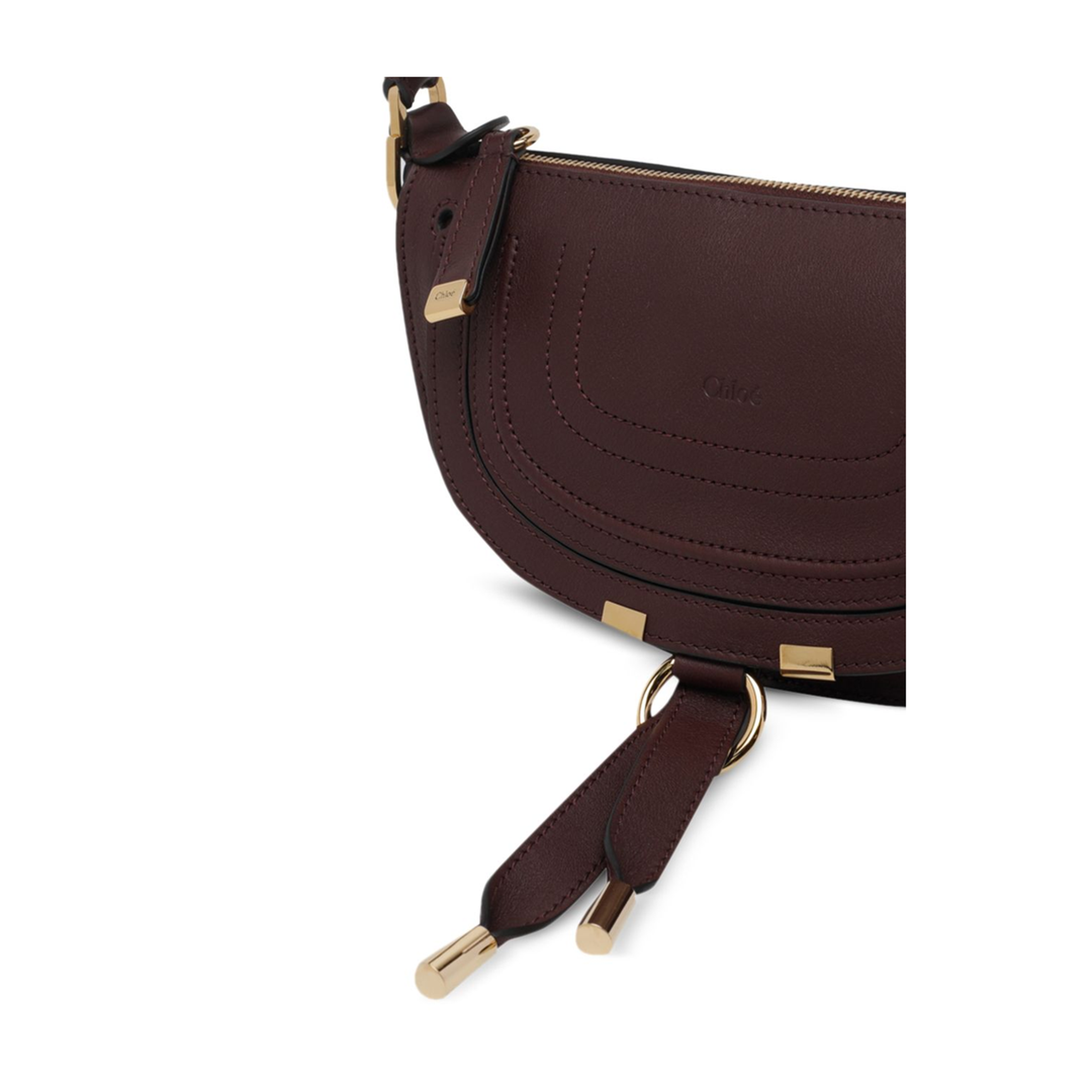 Marcie Mini Calf Leather Shoulder Bag - Brown - Image 2
