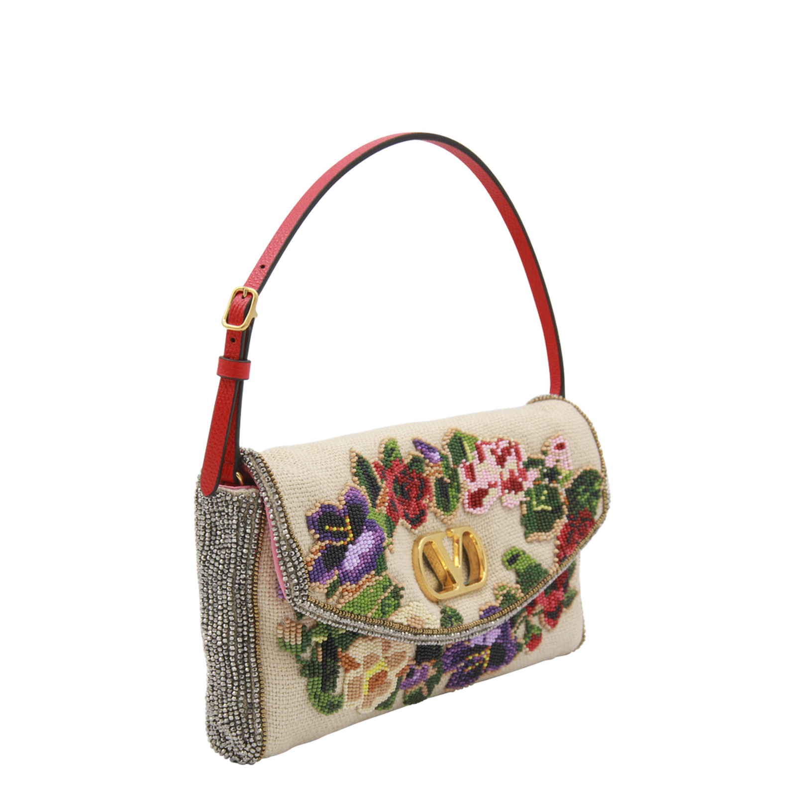 Soft Beads Embroidered Linen Shoulder Bag - Image 2