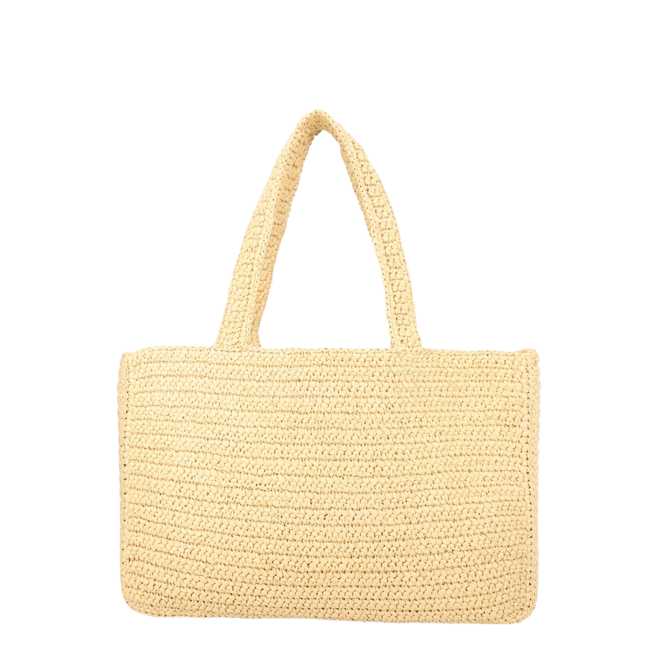 Viva Superstar Large Synthetic Raffia Shopping Bag - Natural/Black - Image 2