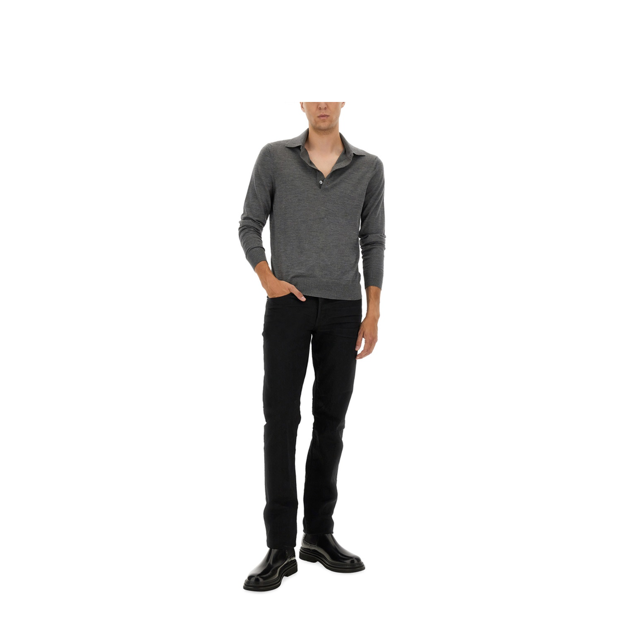 Fine Merino Virgin Wool Polo Shirt - Image 2