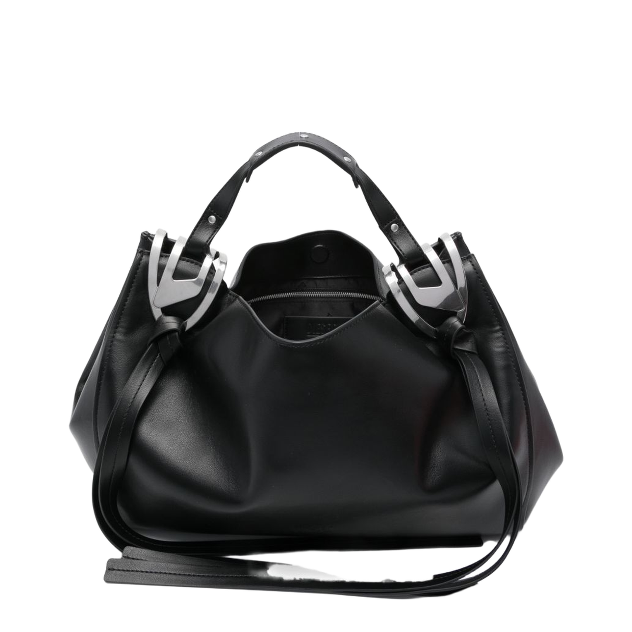 Knot-D Medium Polyurethane Top-Handle Bag - Black - Image 1