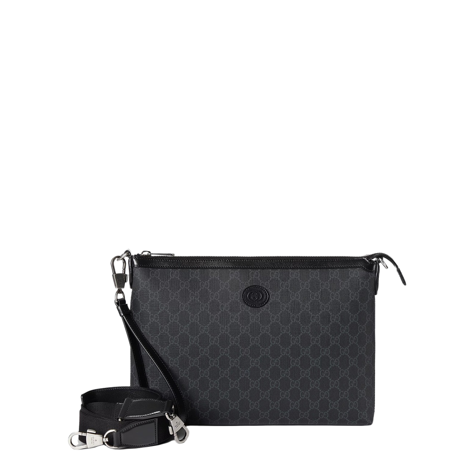 Medium GG Supreme Canvas Crossbody Bag - Black - Image 1