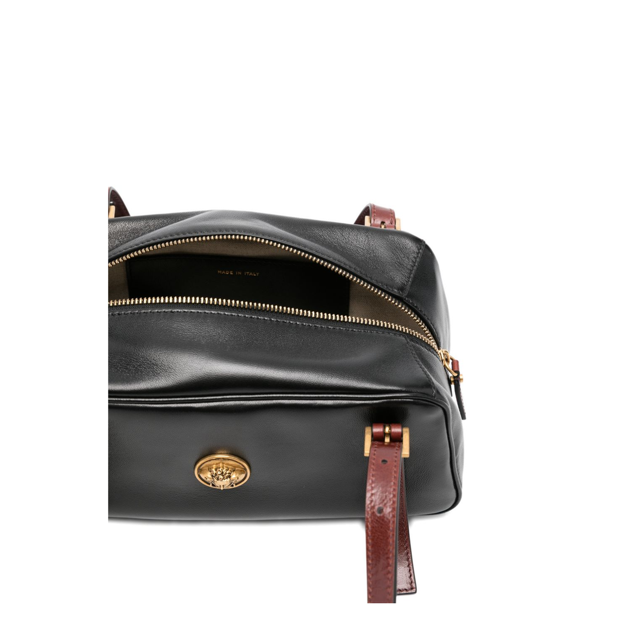 Emblème Nappa Bowling Bag - Black + Rosewood Gold - Image 2