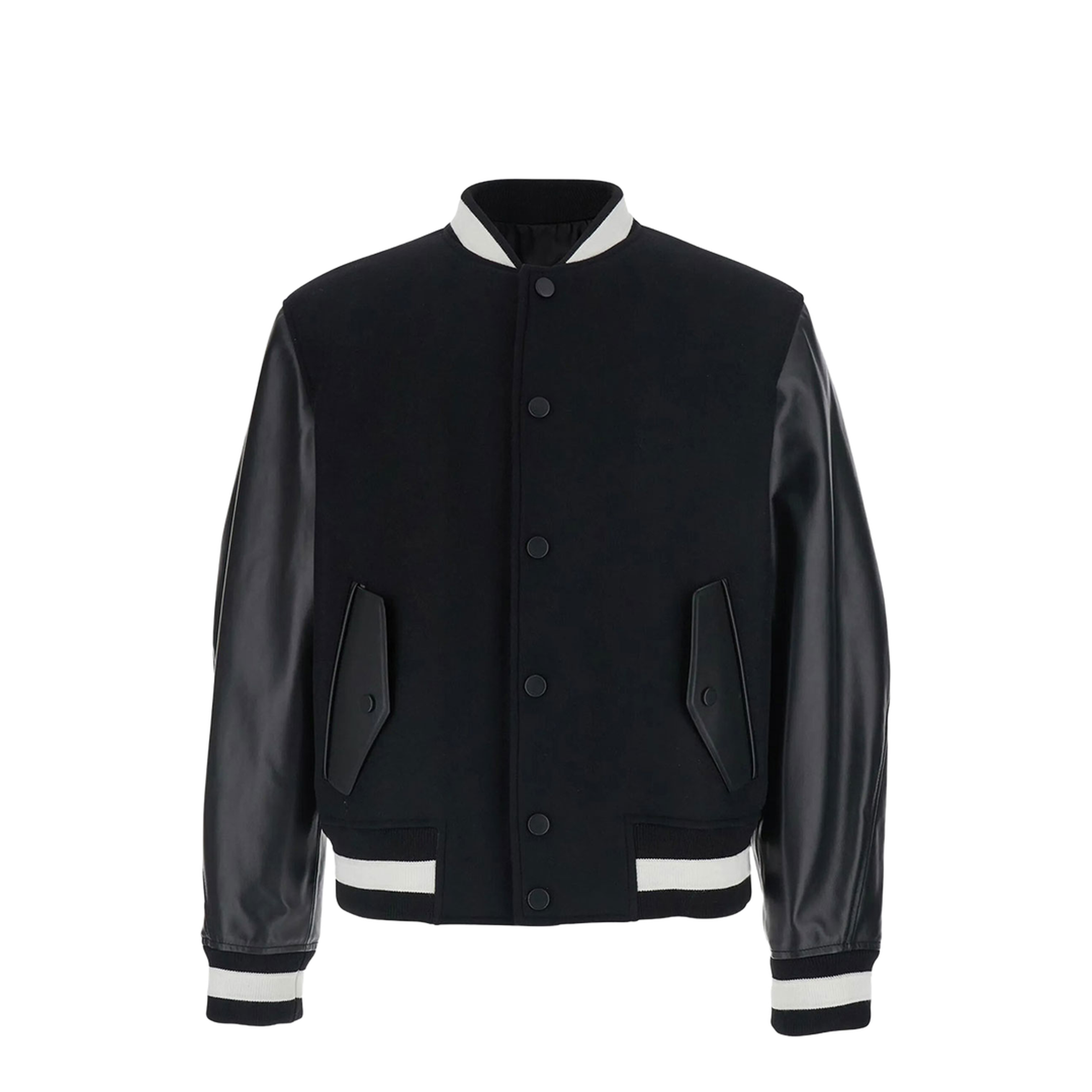 Wool and Leather Varsity Jacket - Image 1