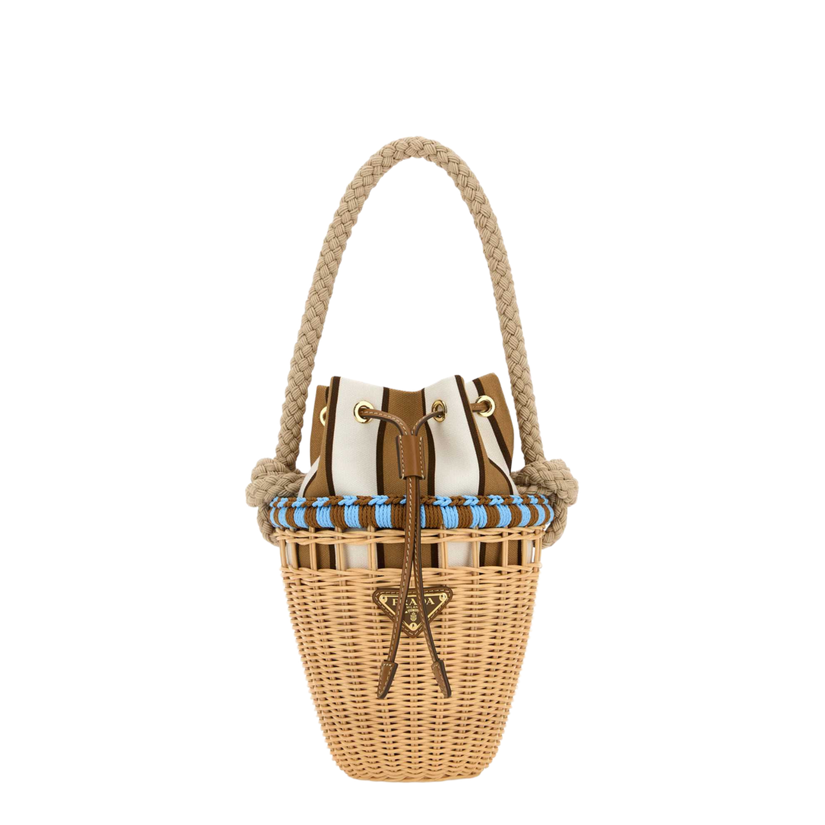 Wicker Mini Bucket Bag - Image 1