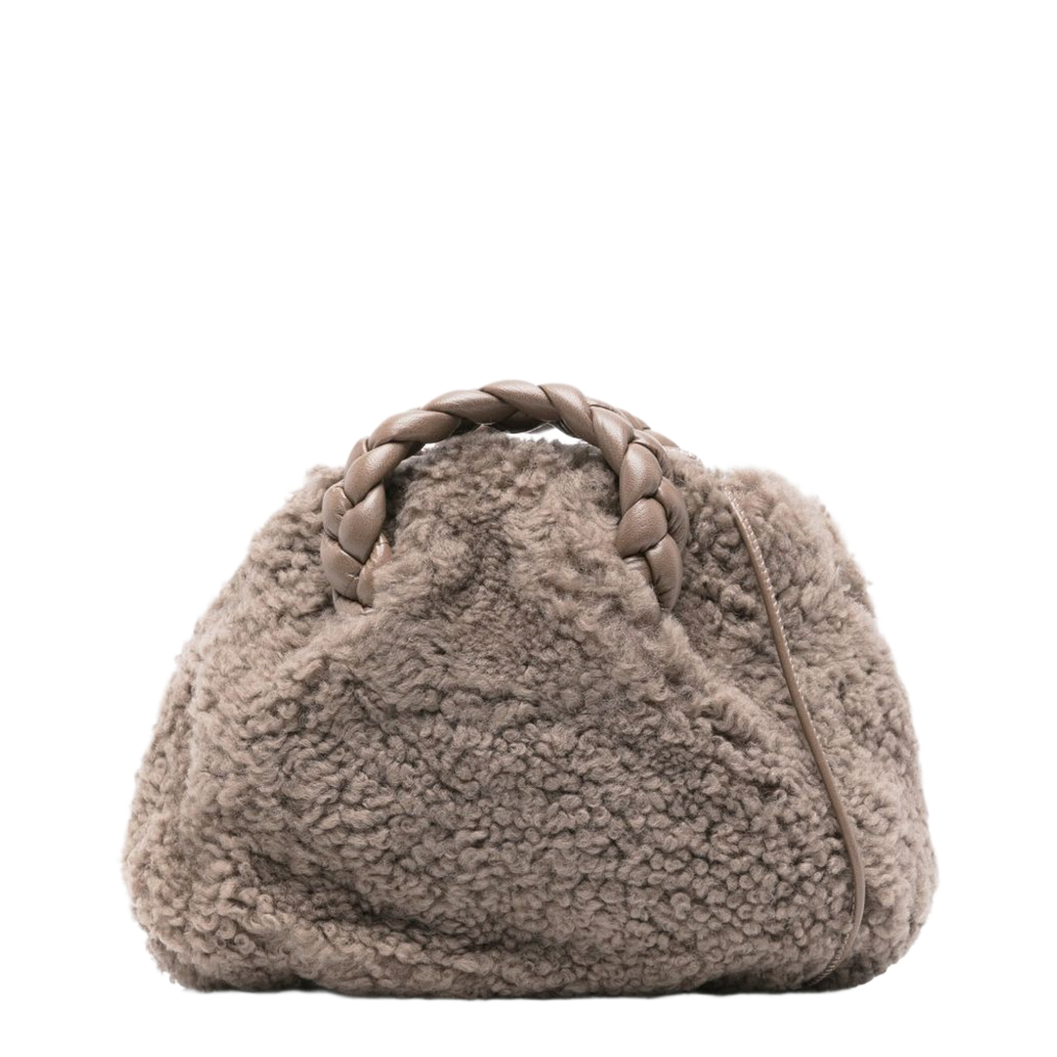 Bombon Medium Curly Shearling Handbag - Dusty Grey - Image 1