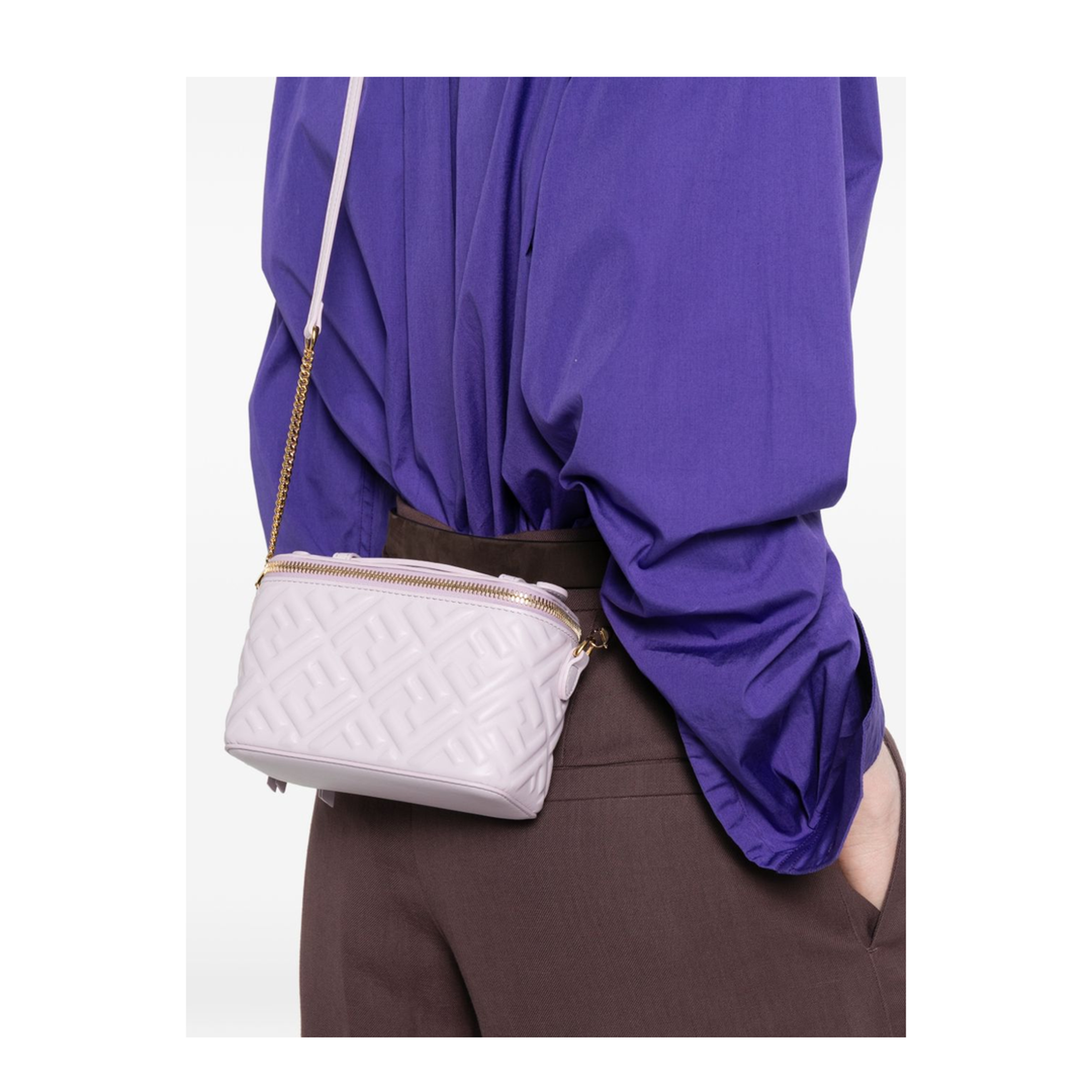 Vanity Mini Nappa Leather Crossbody - Anemone Purple - Image 4