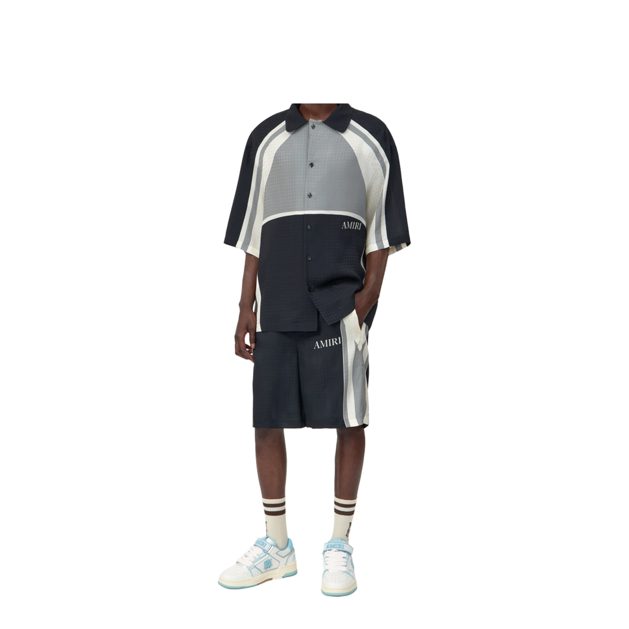 Black Ma Quad Drawstring Patterned Shorts - Image 3