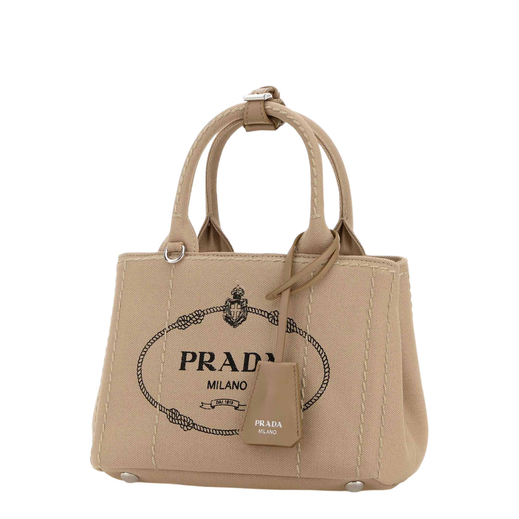 Beige Canvas Mini Jardinière Handbag - Image 2