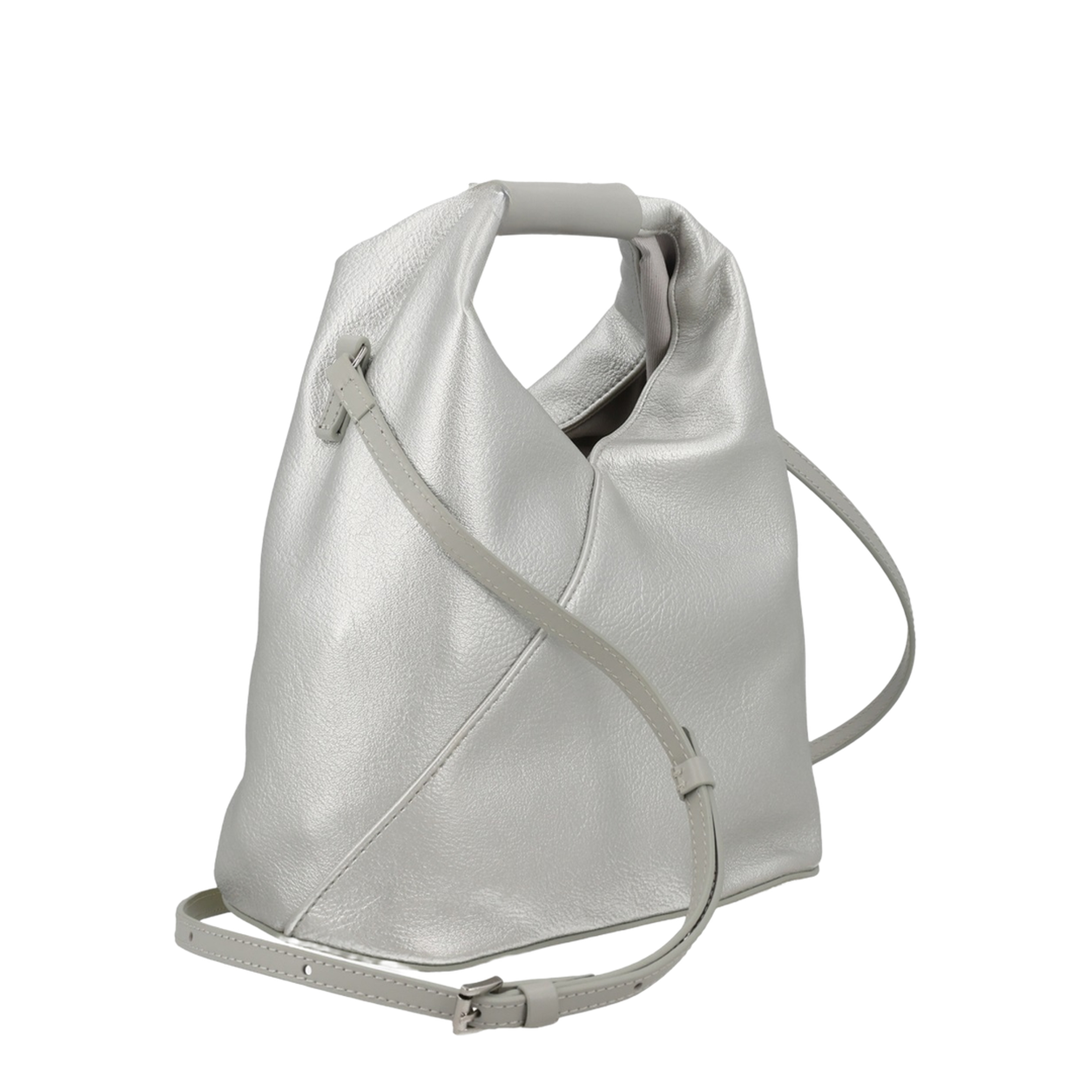 Japanese Eco Leather Crossbody - Silver - Image 2