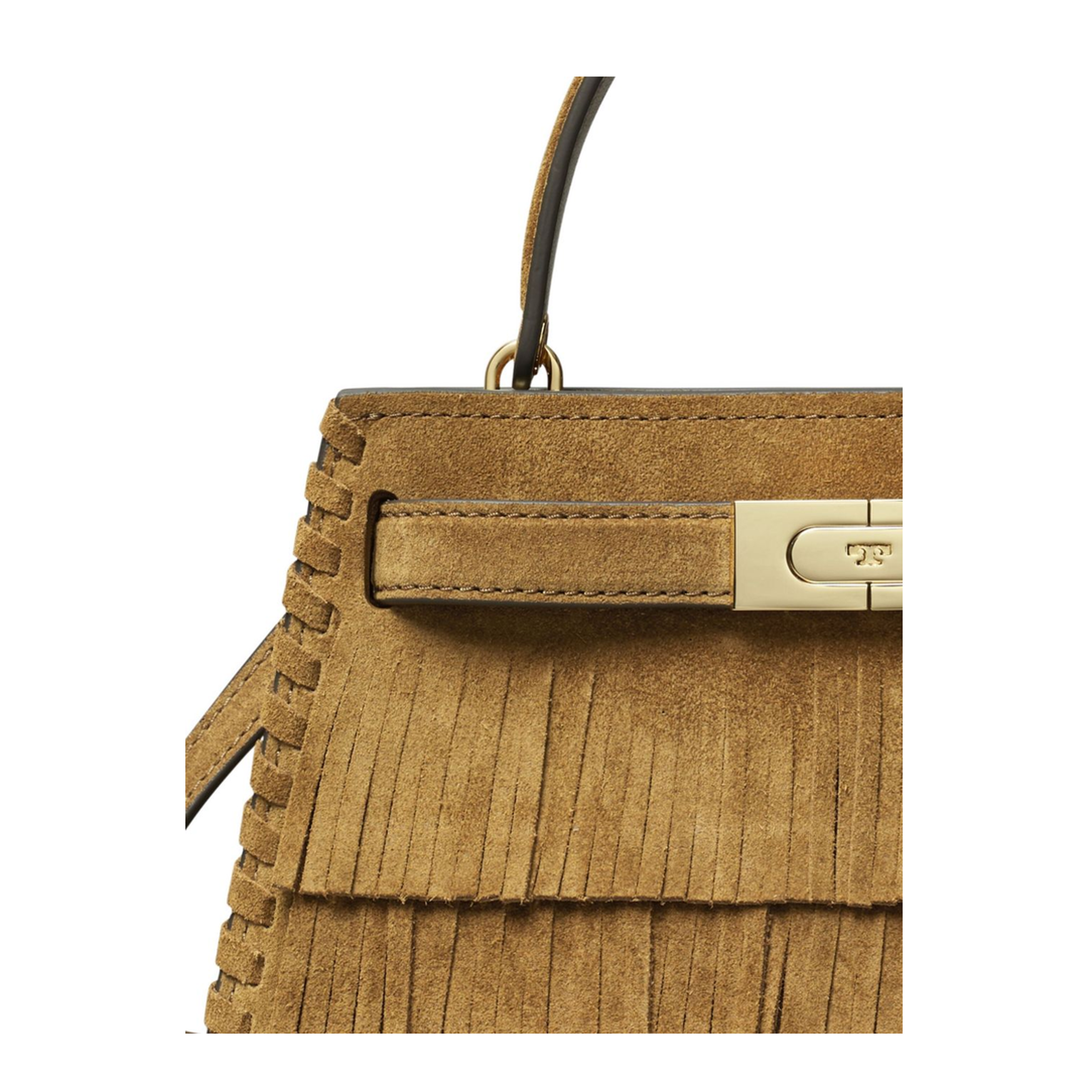 Lee Radziwill Mini Suede Fringe Top-Handle Bag - Wild Tabacco - Image 2