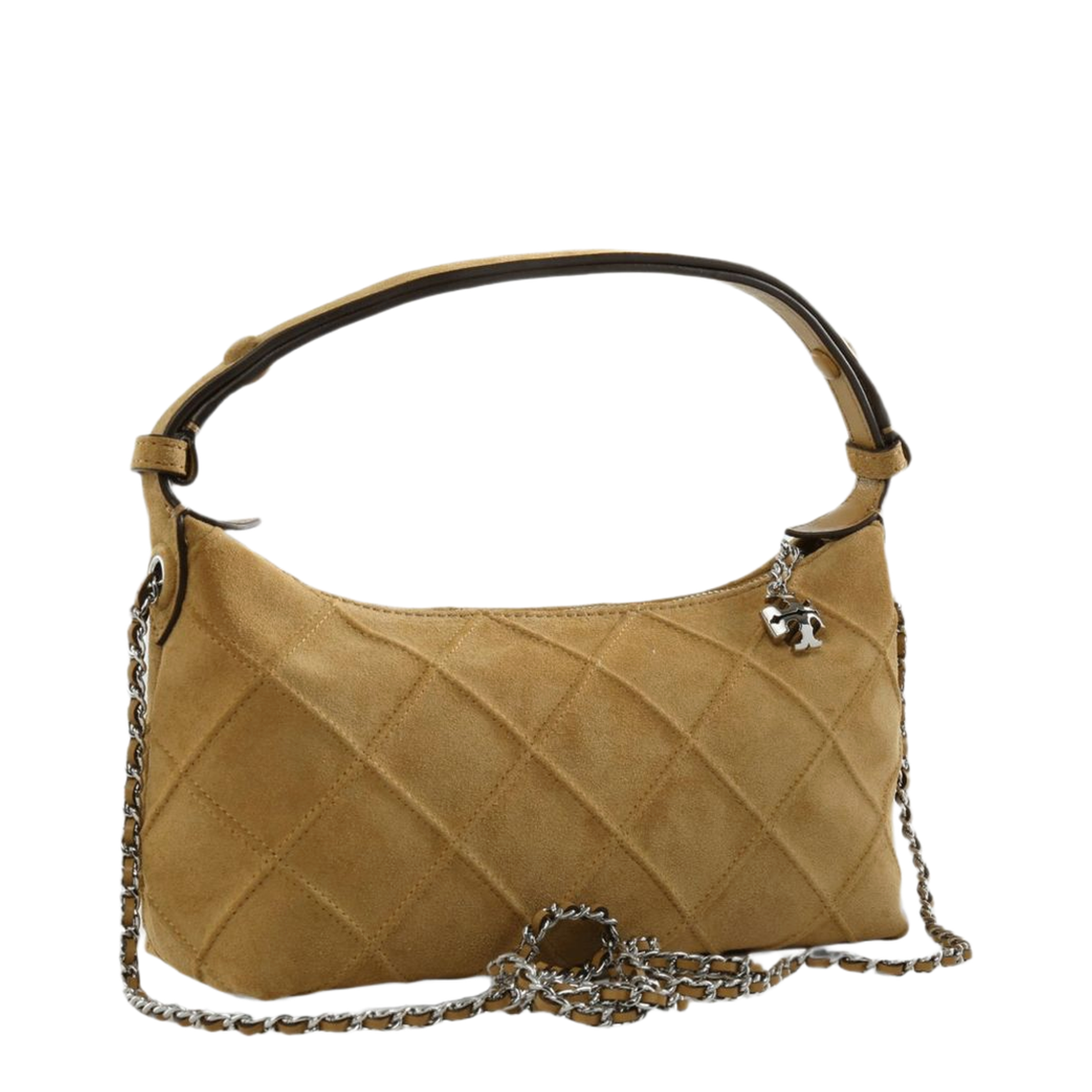 Charlie Suede Shoulder Bag - Grey - Image 3