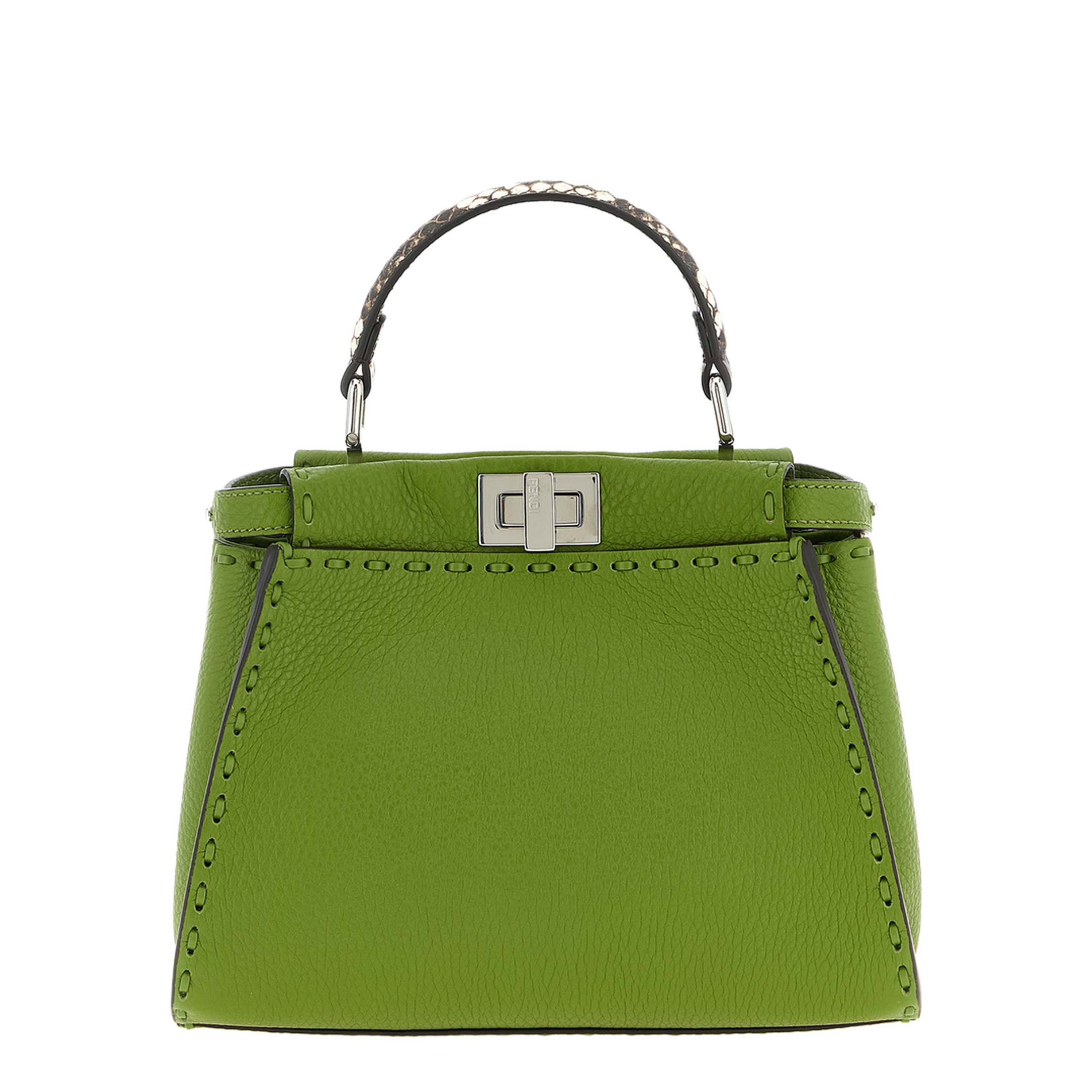 Peekaboo Mini Calfskin Top-Handle Bag - Verbena Green - Image 1