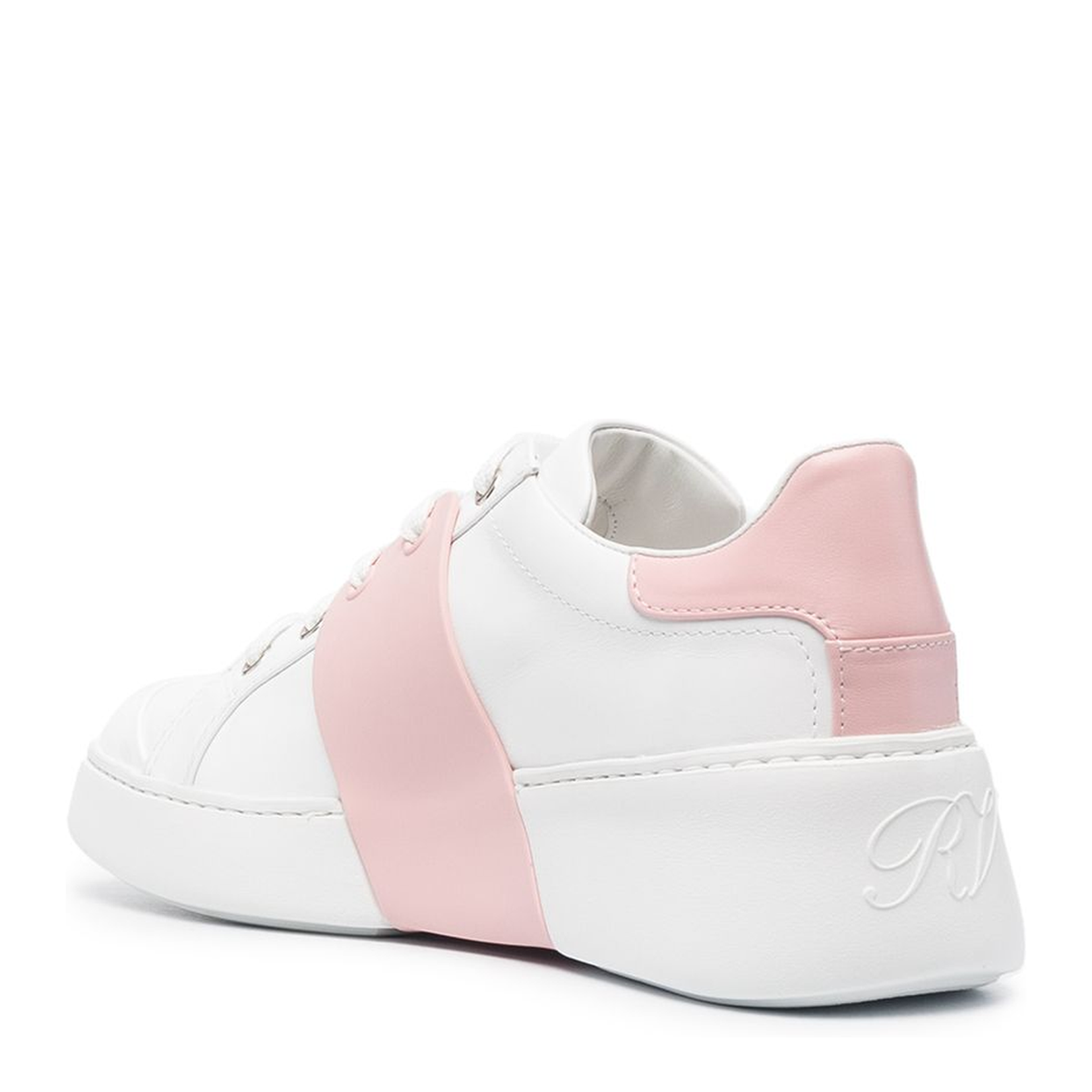 Two-Tone Design Crystal Buckle Detail Almond Toe Front Lace-Up Footwear - Image 3