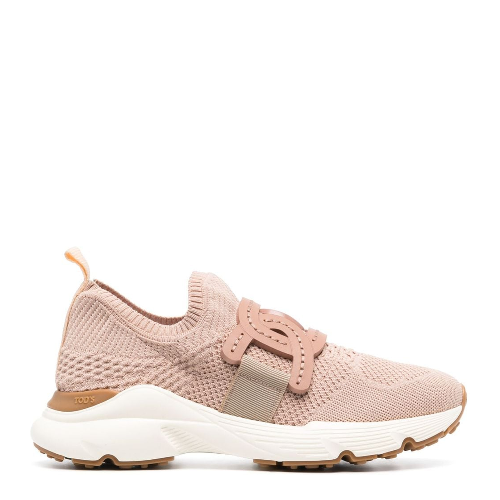 Light Pink Knitted Upper Chainmail Detailing Slip-On - Image 1