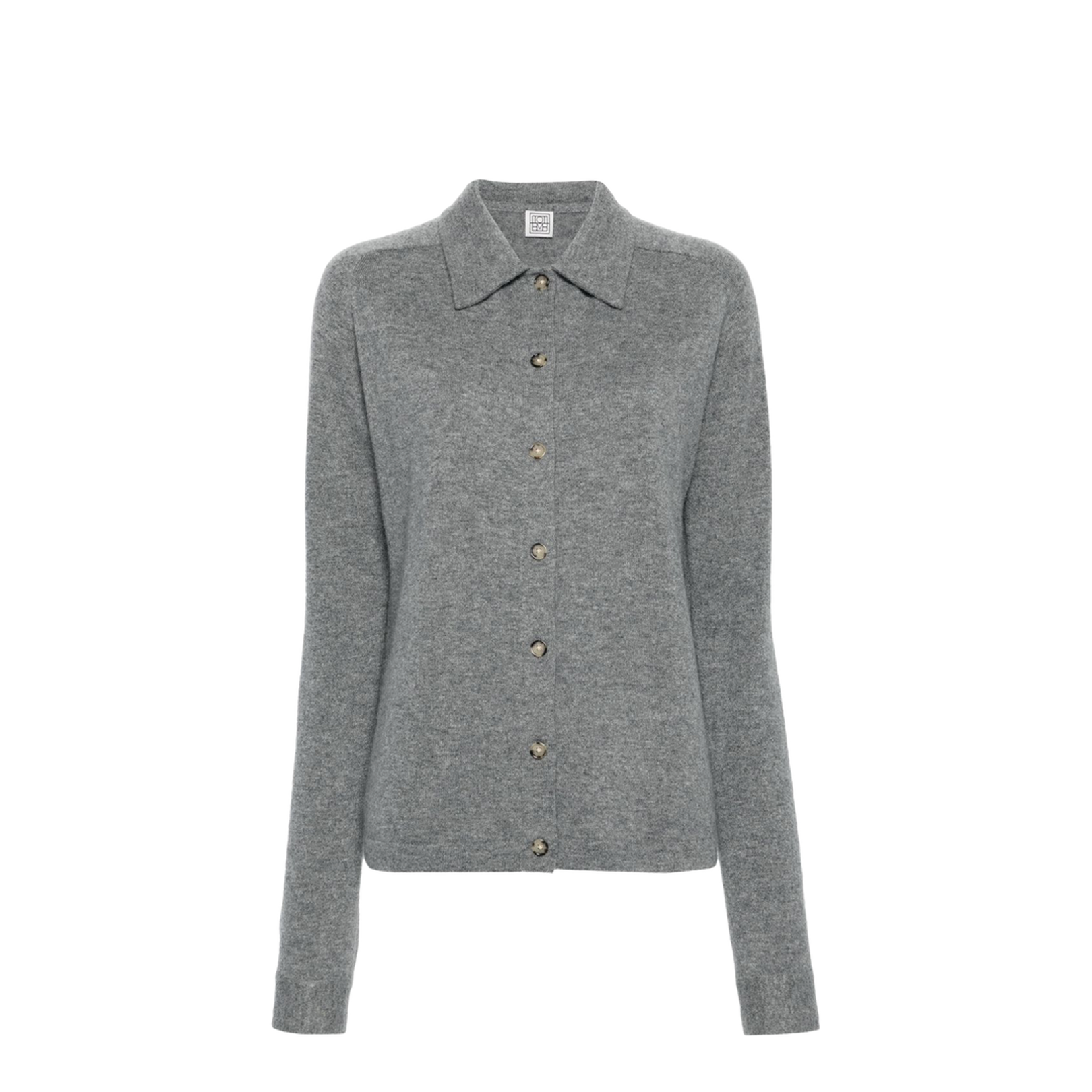 Raglan Sleeve Cashmere Shirt - Grey Melange - Image 1