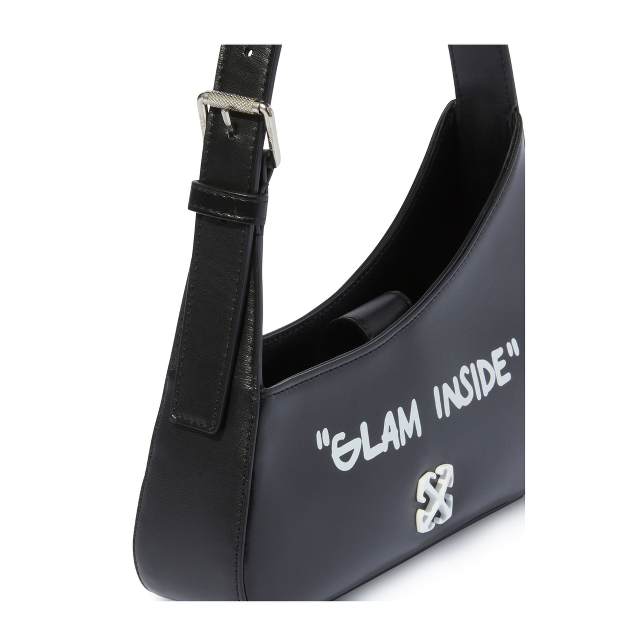 Jitney Calf Leather Shoulder Bag - Black - Image 5