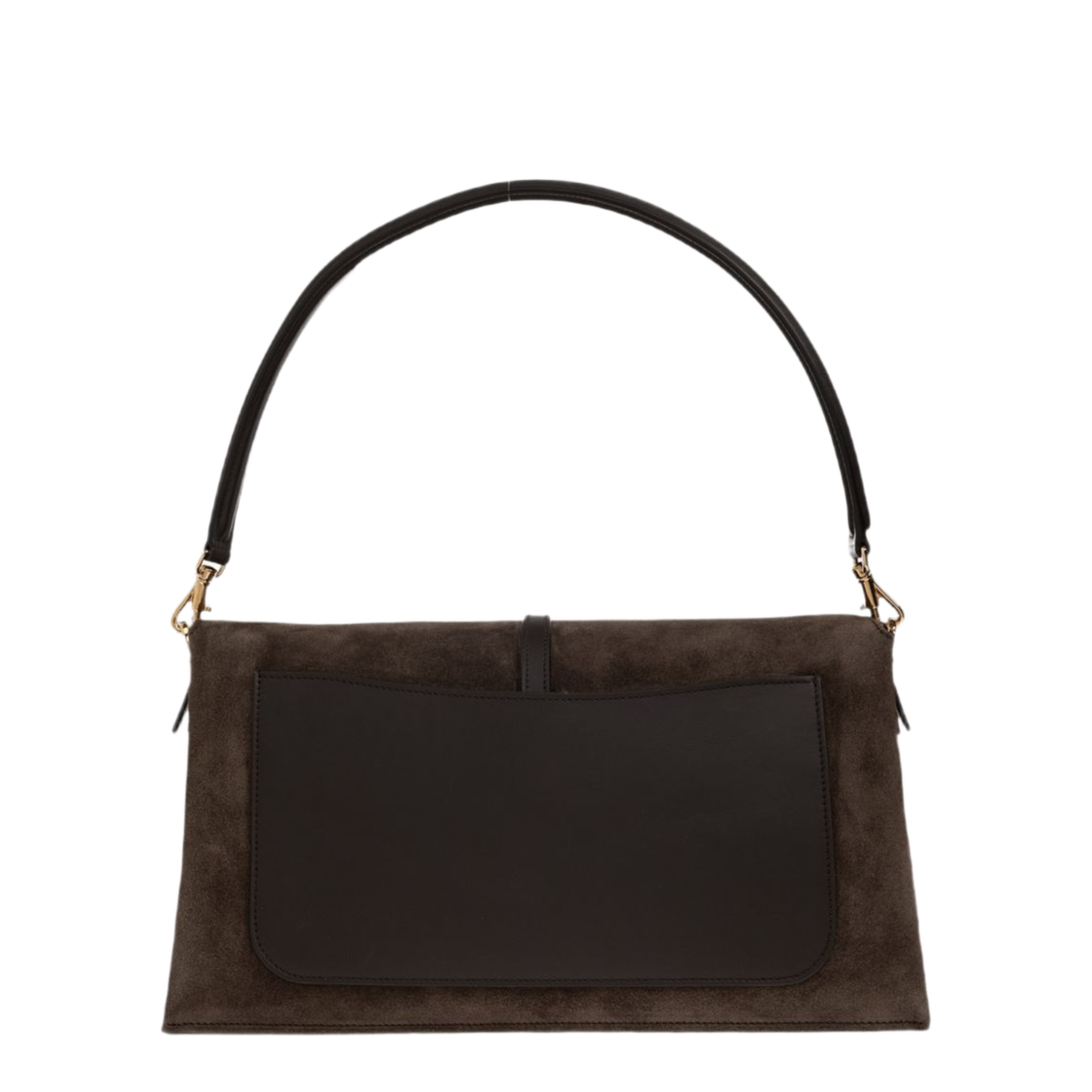T Timeless Suede Leather Shoulder Bag - Brown - Image 6