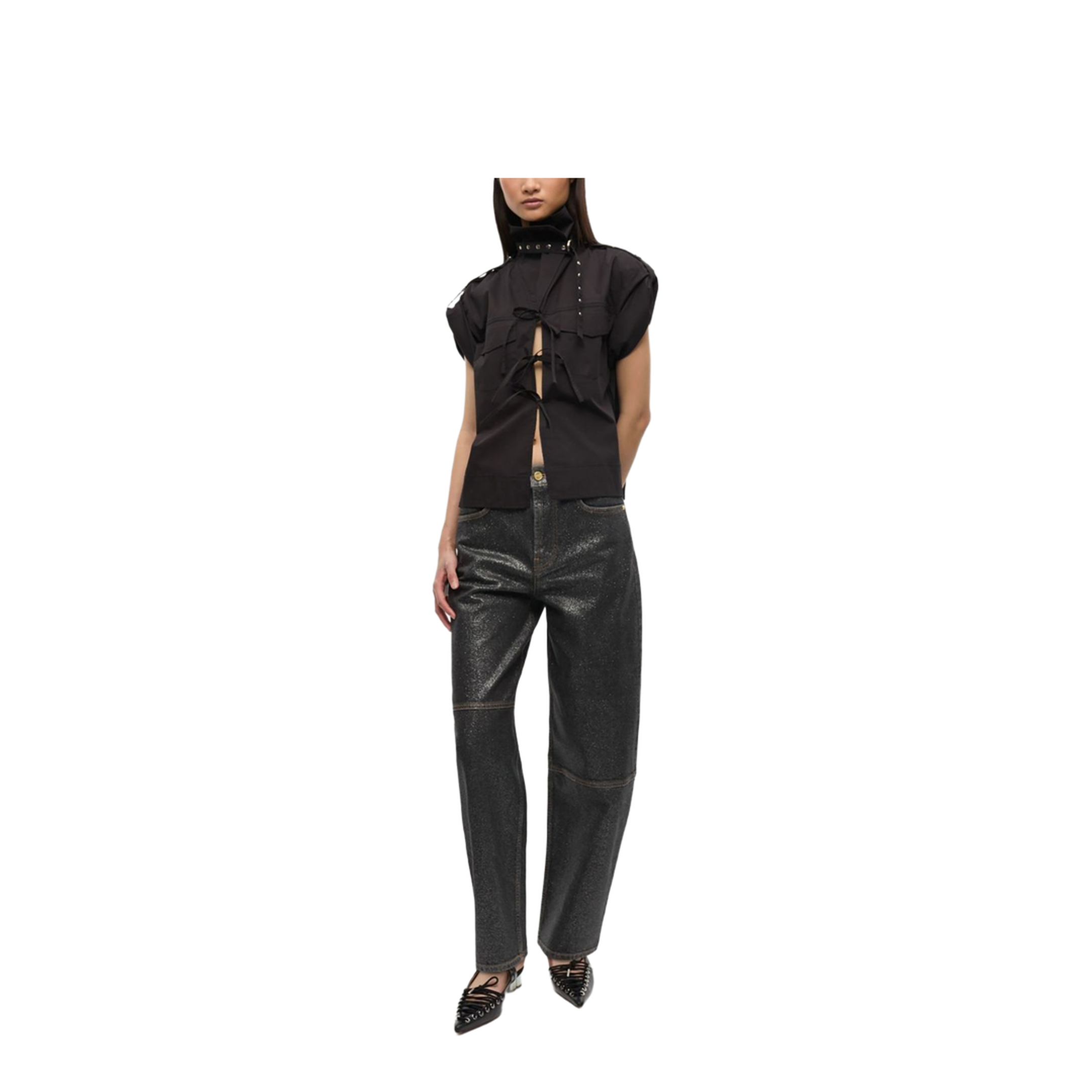 Organic Cotton Denim Jeans - Black - Image 2