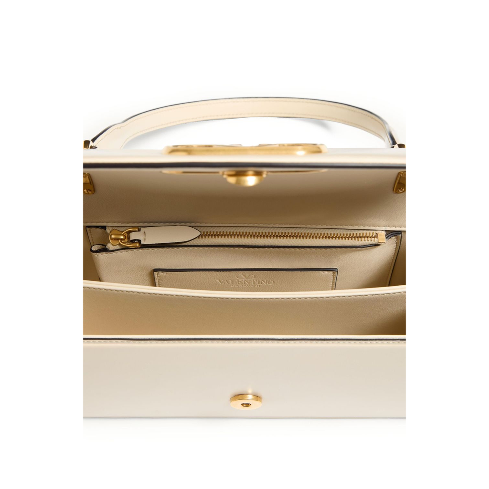 Light Beige Foldover Top Bag - Image 3