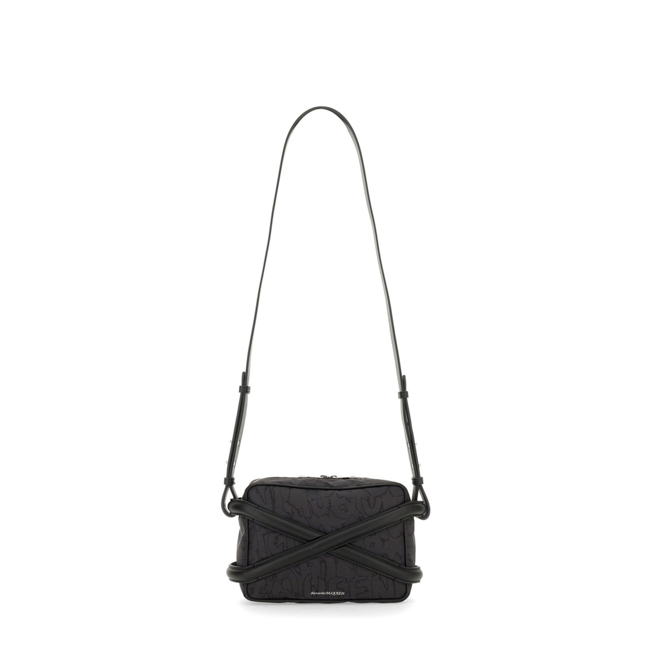 Black Nylon Harness Crossbody Bag - Image 1