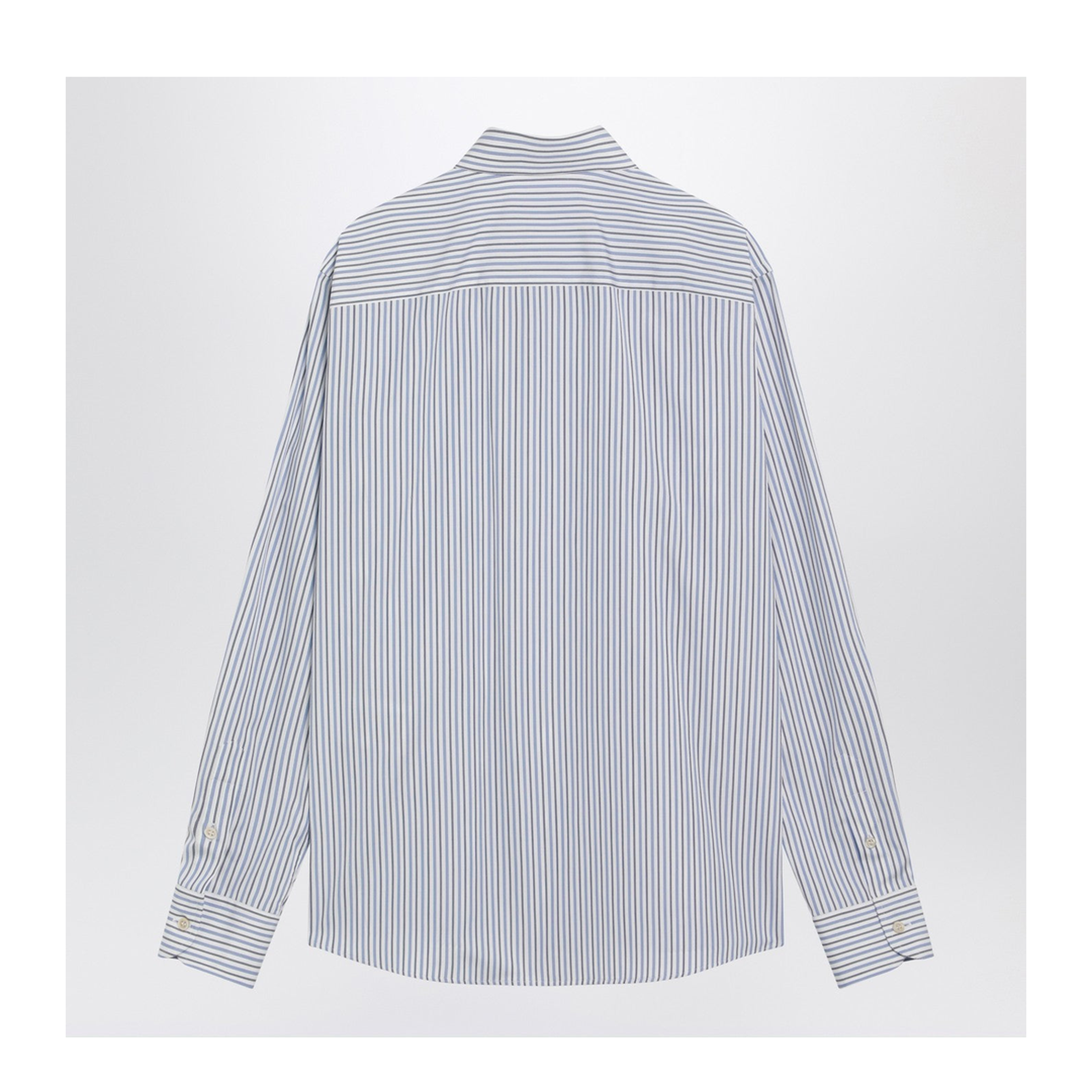 Blue Striped Cotton Long-Sleeve Shirt - Image 2