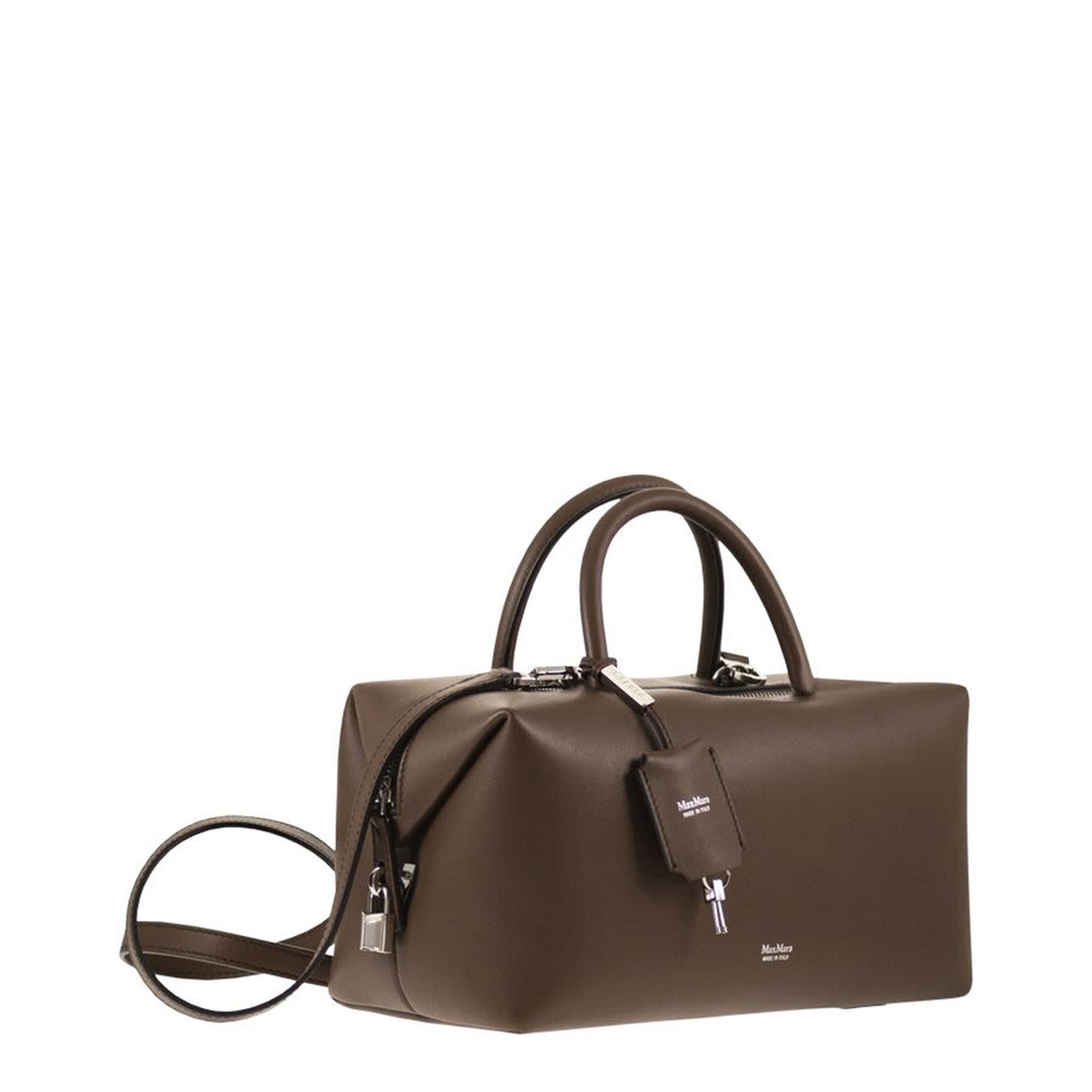 Holdall Medium Calfskin Satchel Bag - Beige - Image 4