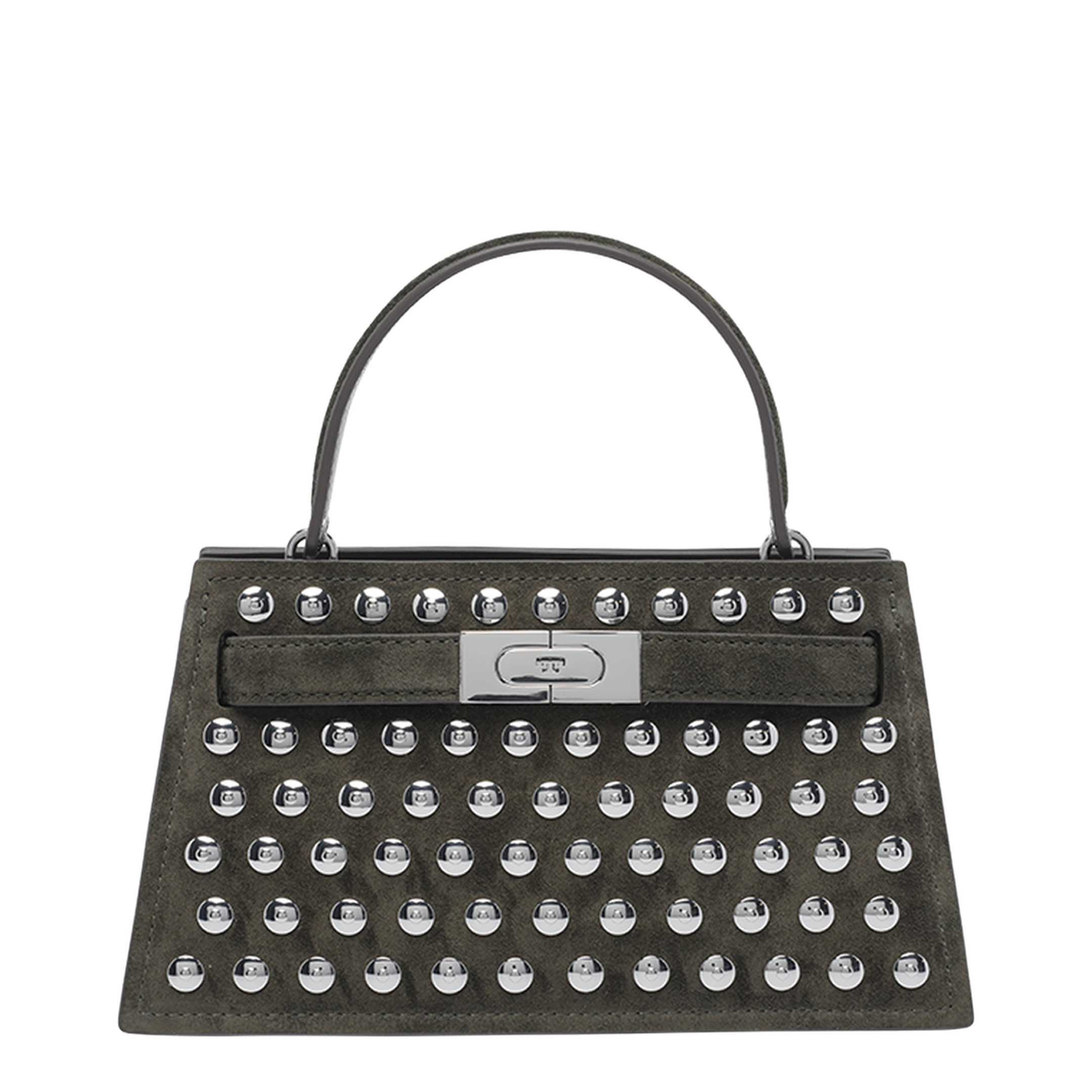 Lee Radziwill Mini Suede Tote Bag - Dark Olive Green - Image 5
