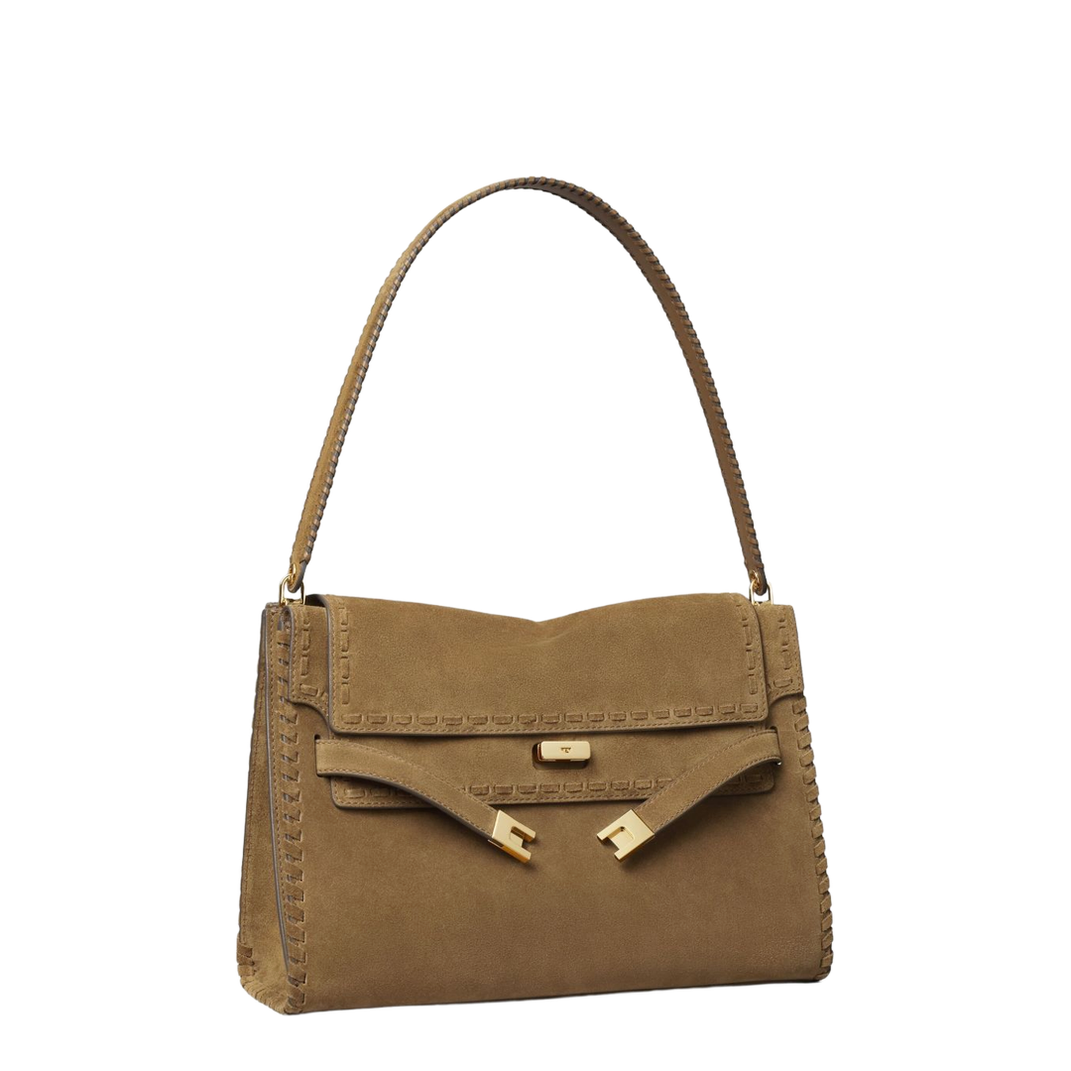 Lee Radziwill Large Suede Shoulder Bag - Wild Tabacco - Image 3