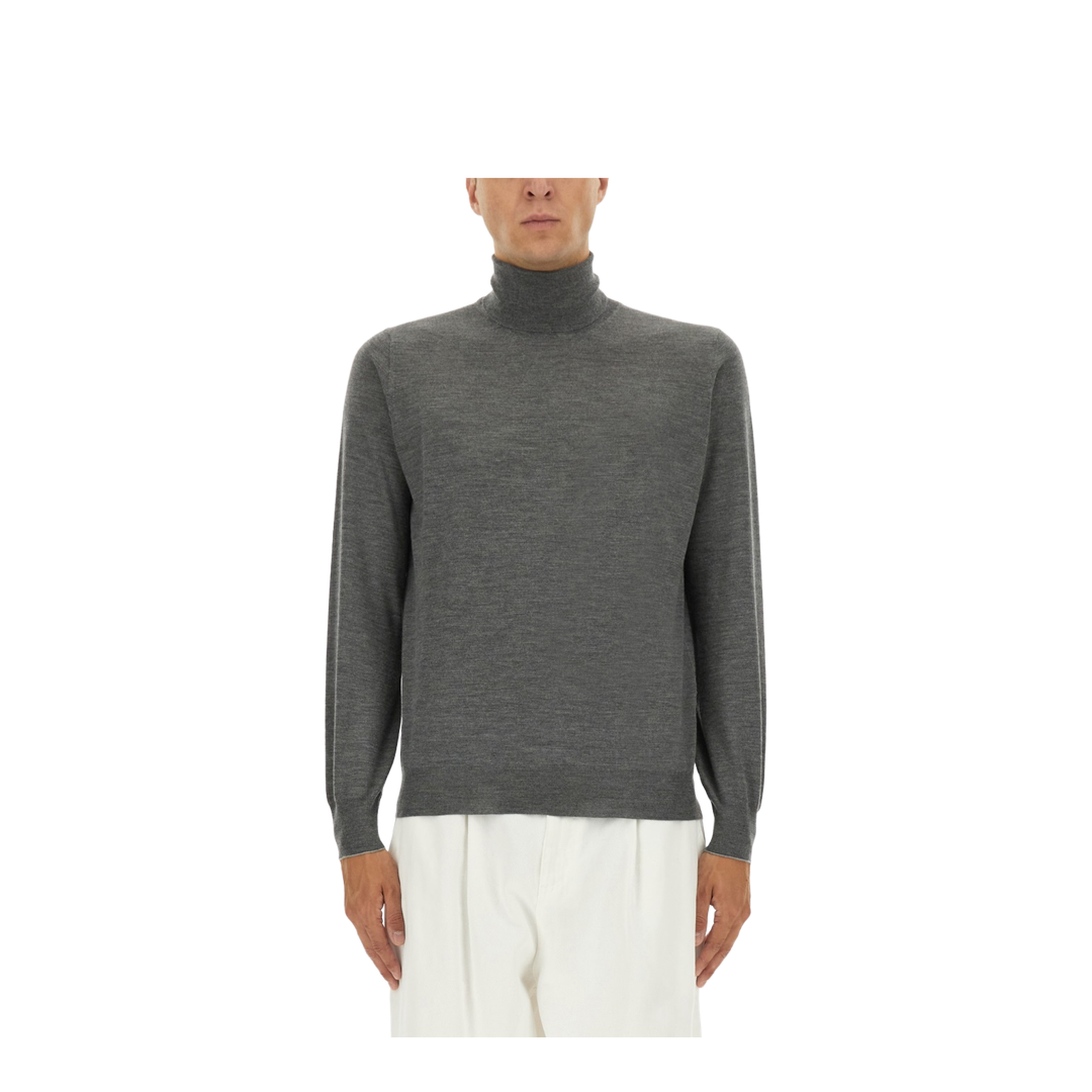 Wool Turtle-Neck Sweater - Grey - Image 1