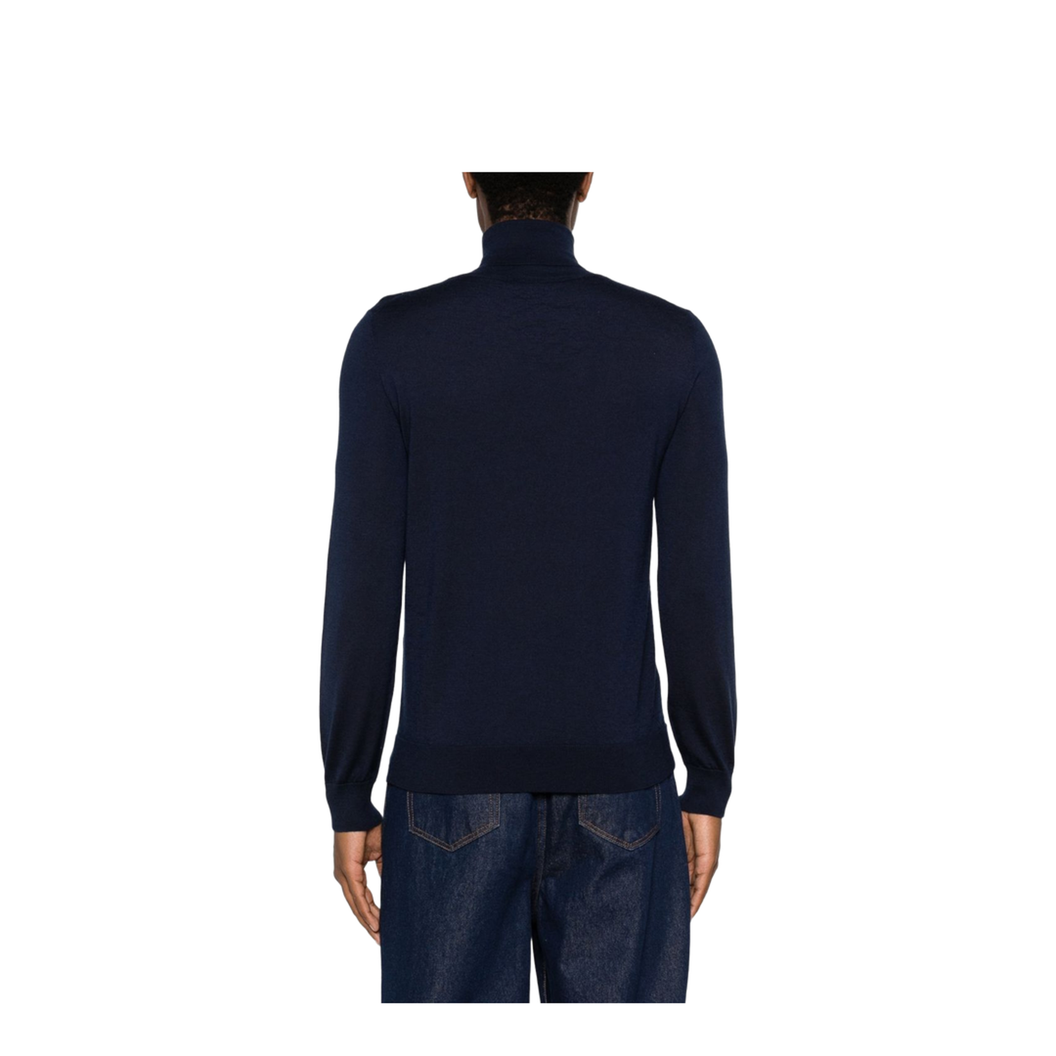 Essential Midnight Blue Cashmere & Silk Turtleneck - Image 2